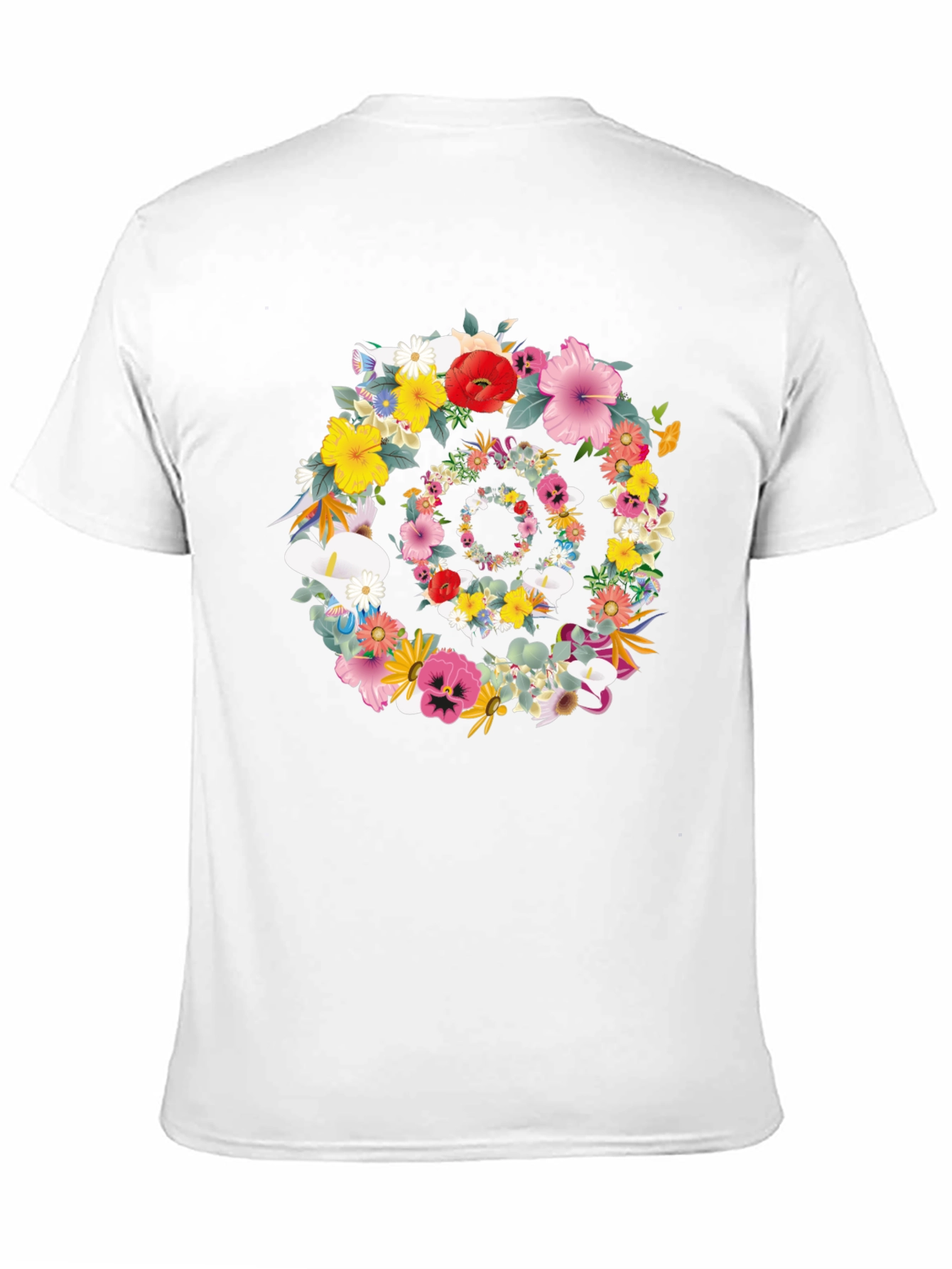 Floral Swirl Graphic Tee - Stylish Black T-Shirt