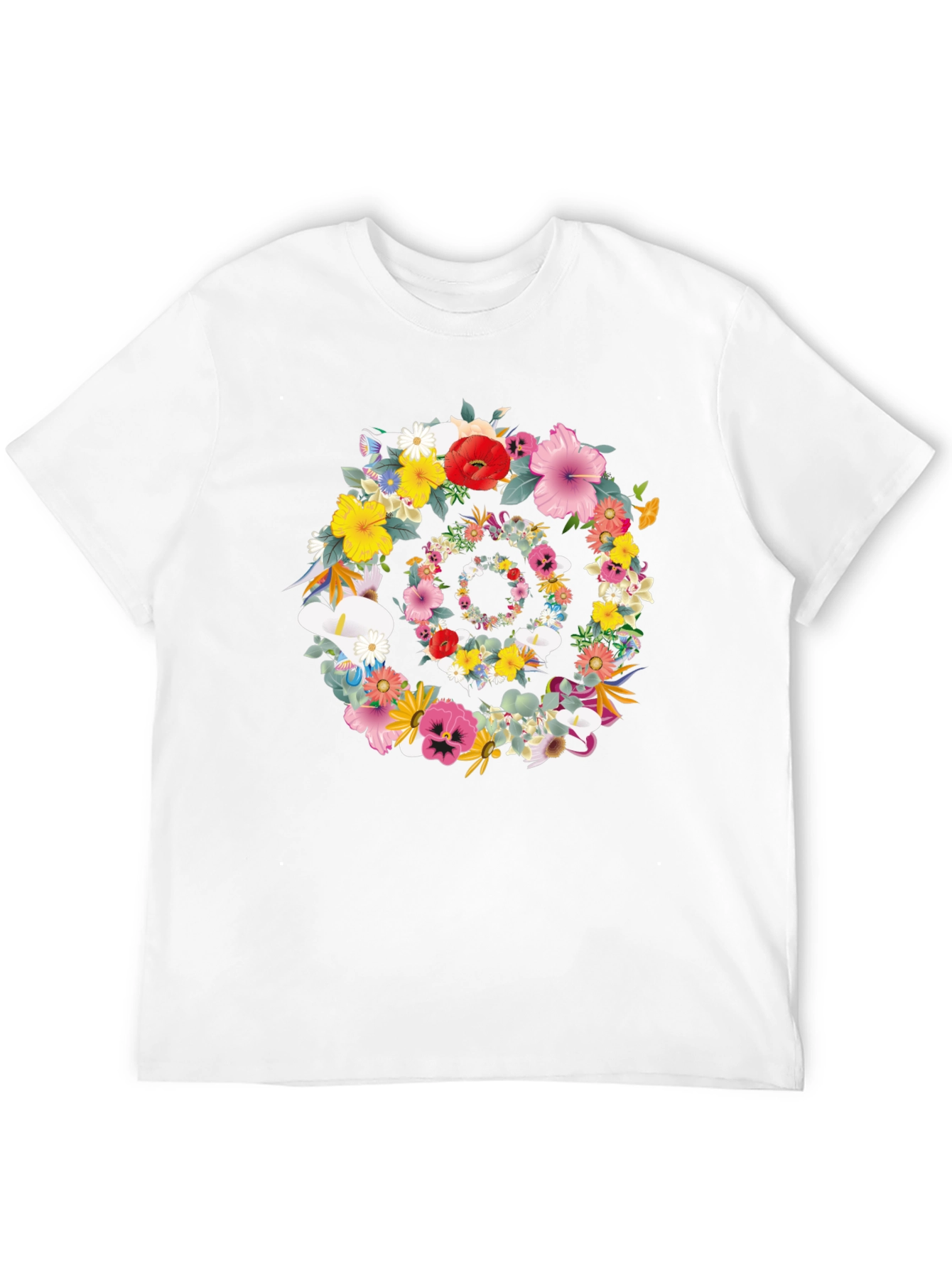 Floral Swirl Graphic Tee - Stylish Black T-Shirt