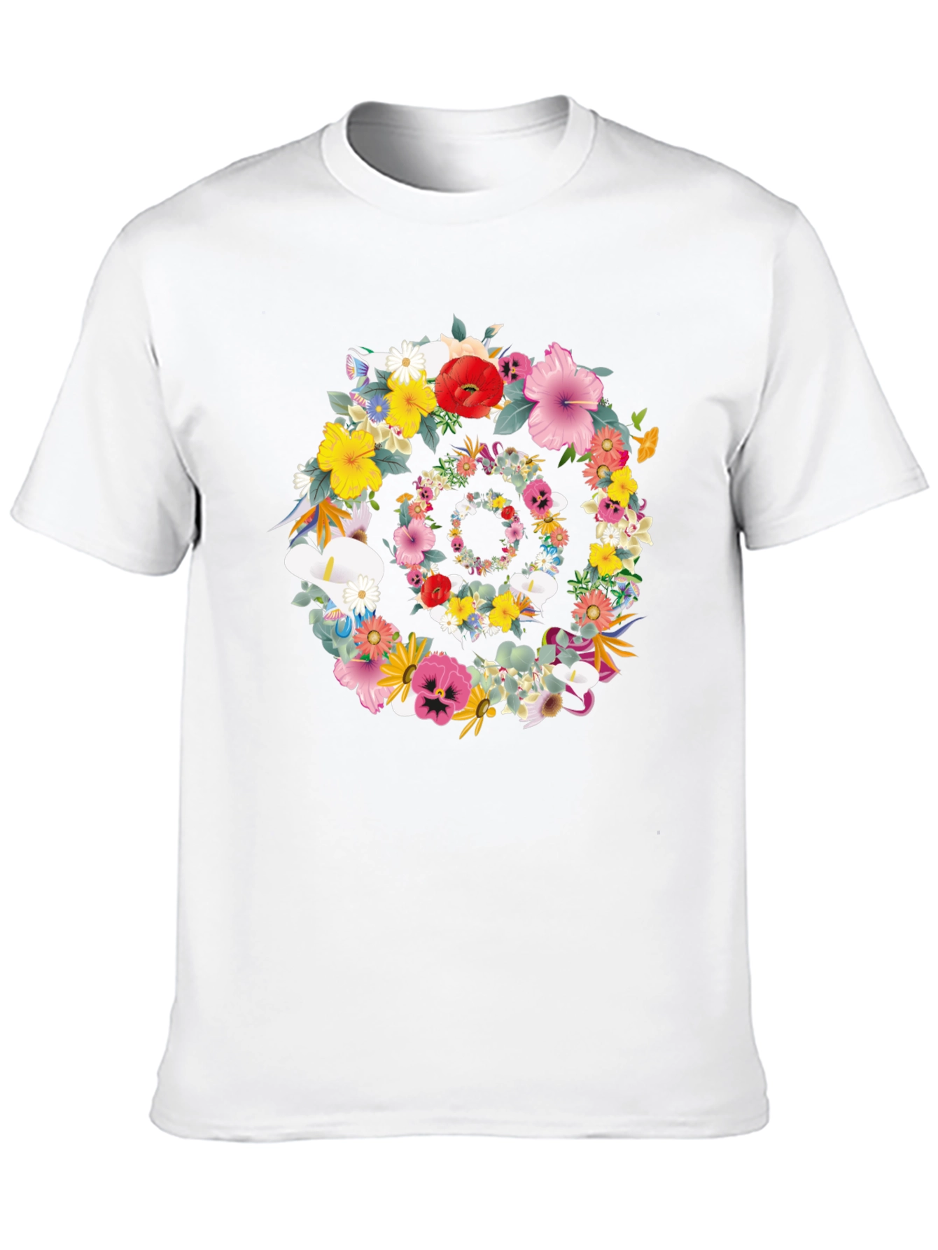 Floral Swirl Graphic Tee - Stylish Black T-Shirt