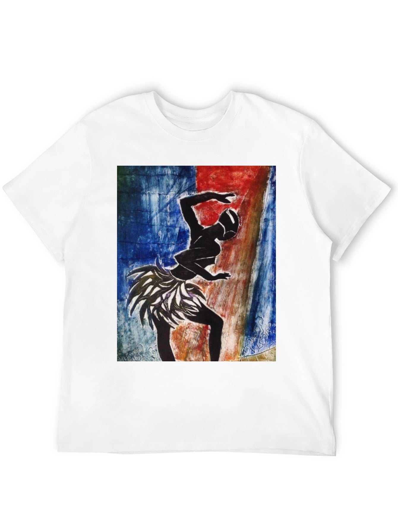 Tribal Dancer Graphic Tee - Black Cotton T-Shirt