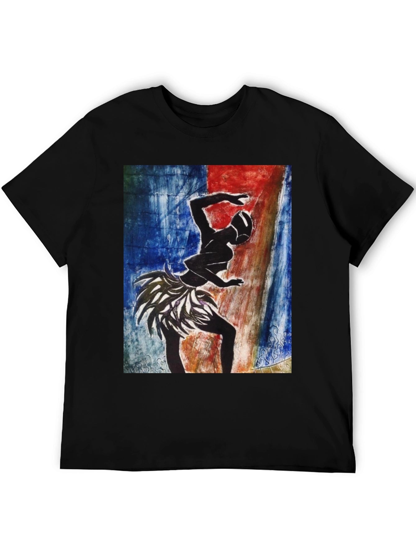 Tribal Dancer Graphic Tee - Black Cotton T-Shirt
