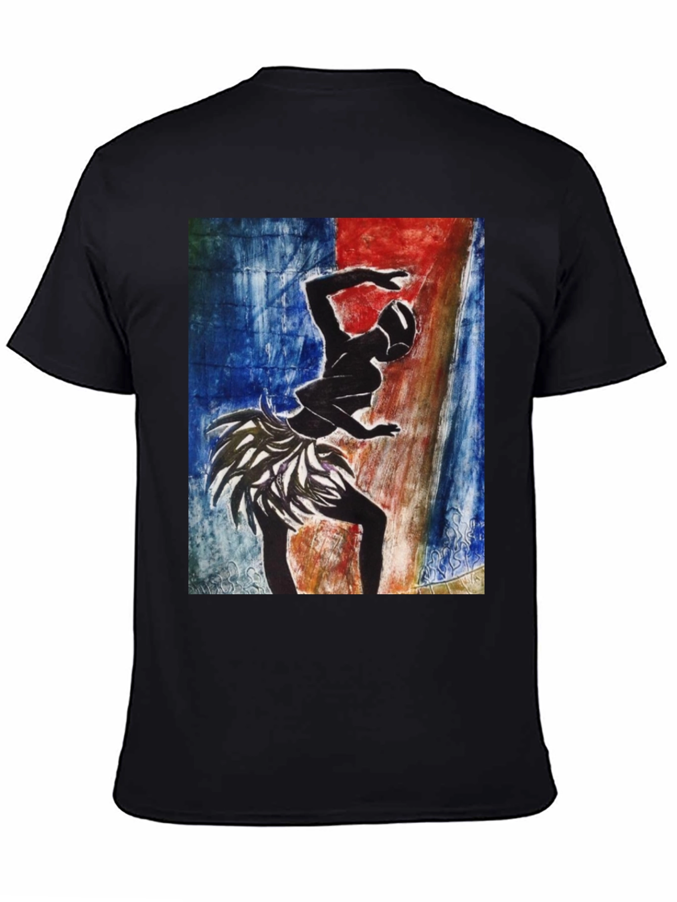 Tribal Dancer Graphic Tee - Black Cotton T-Shirt