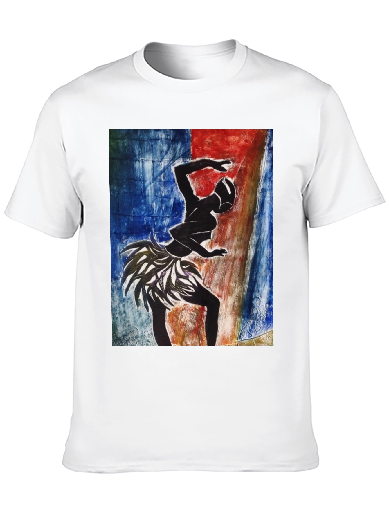 Tribal Dancer Graphic Tee - Black Cotton T-Shirt