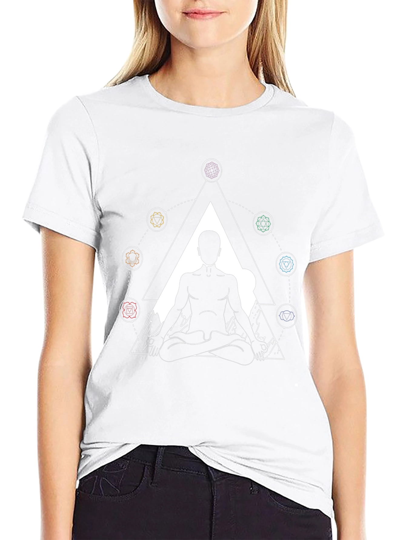 Meditative Geometric Tee - Black Cotton