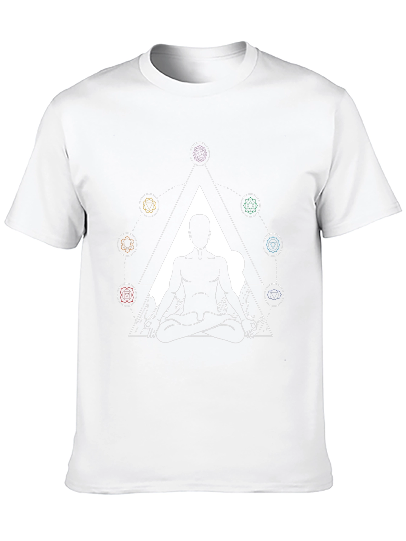 Meditative Geometric Tee - Black Cotton