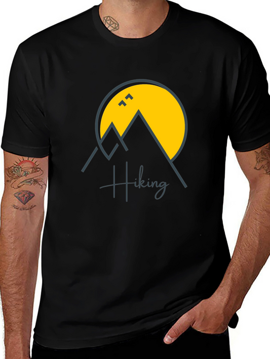 Hiking Graphic Print Black T-Shirt