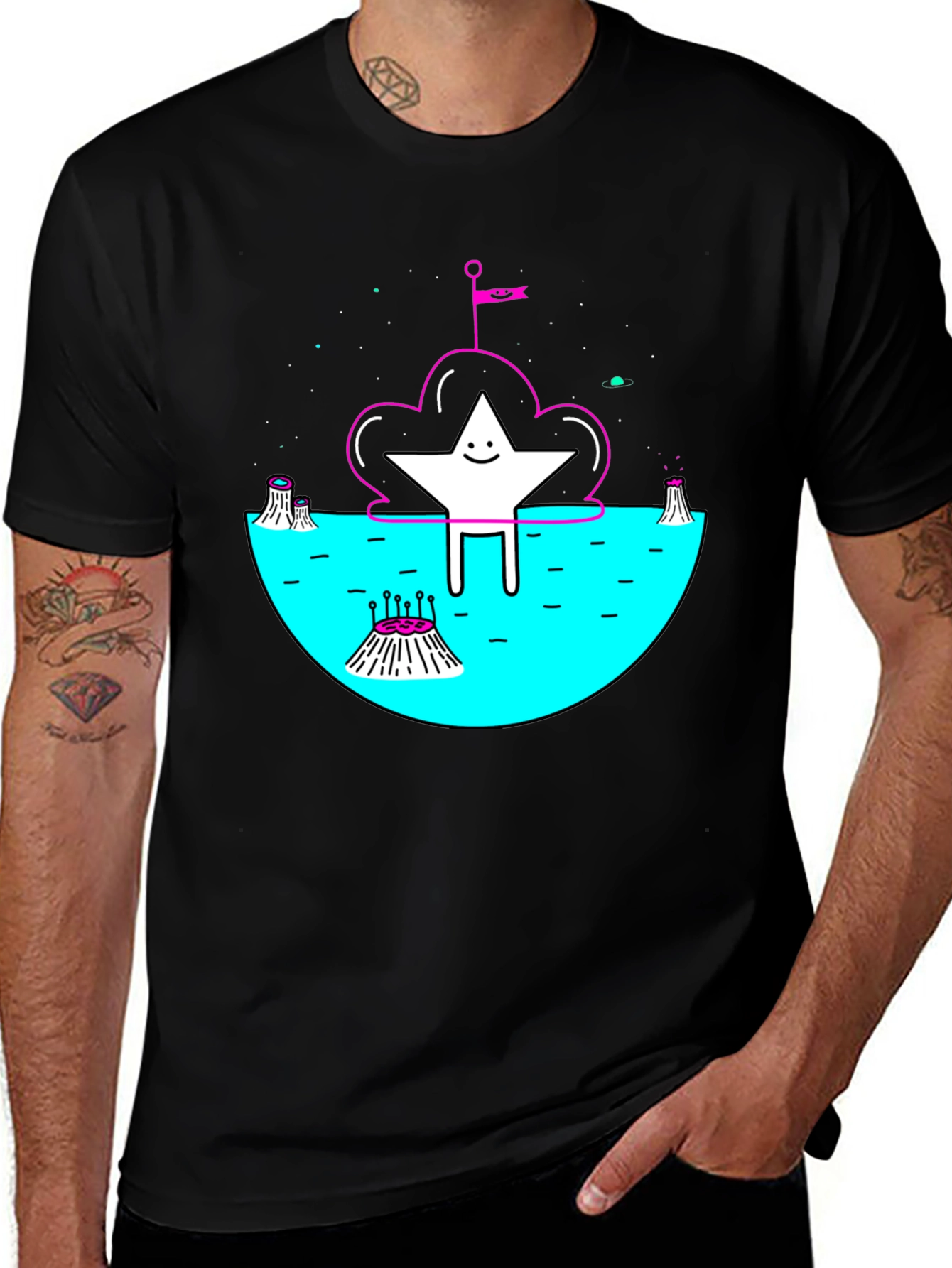 Cosmic Star Graphic Tee - Unique Design