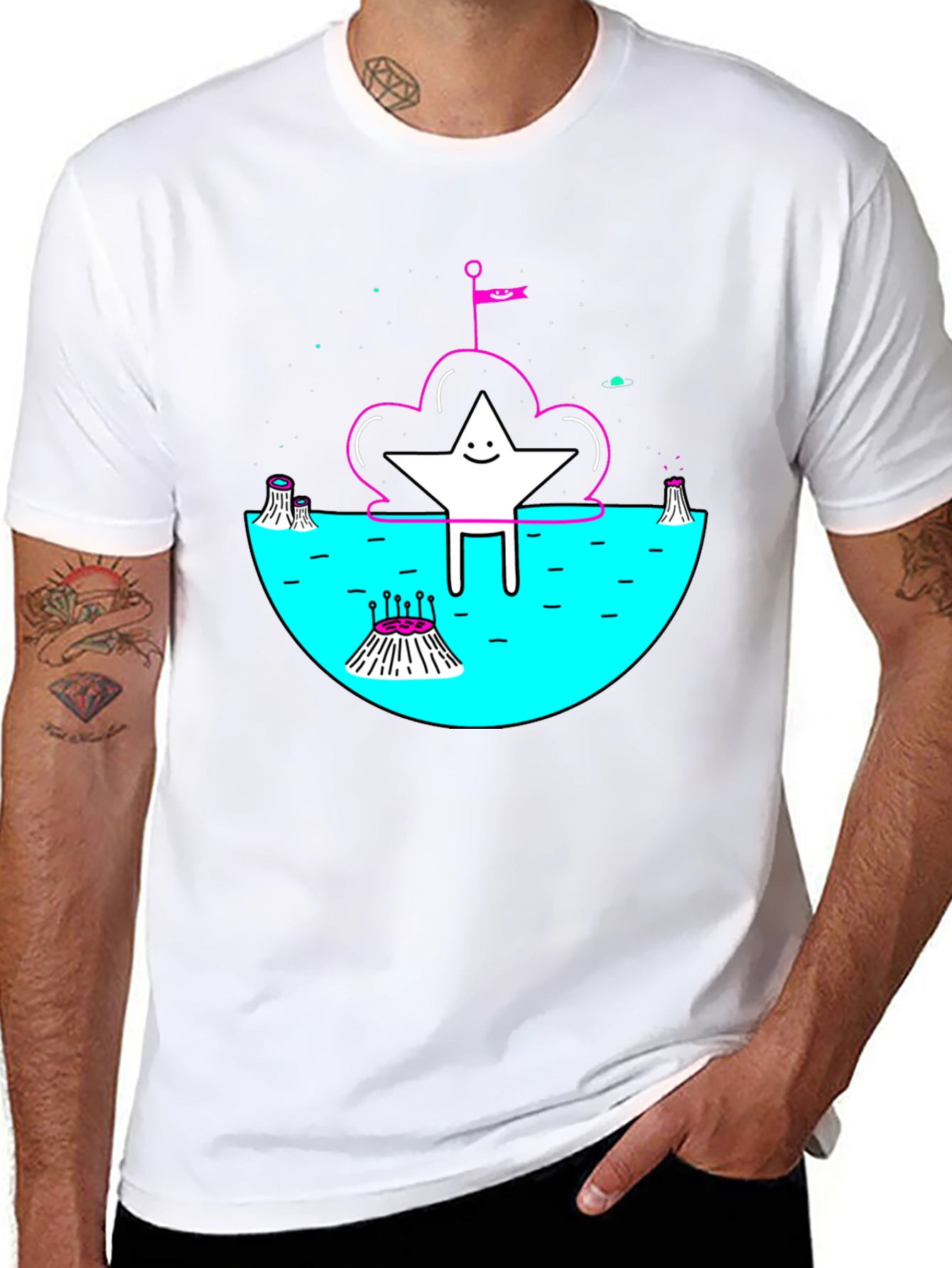 Cosmic Star Graphic Tee - Unique Design