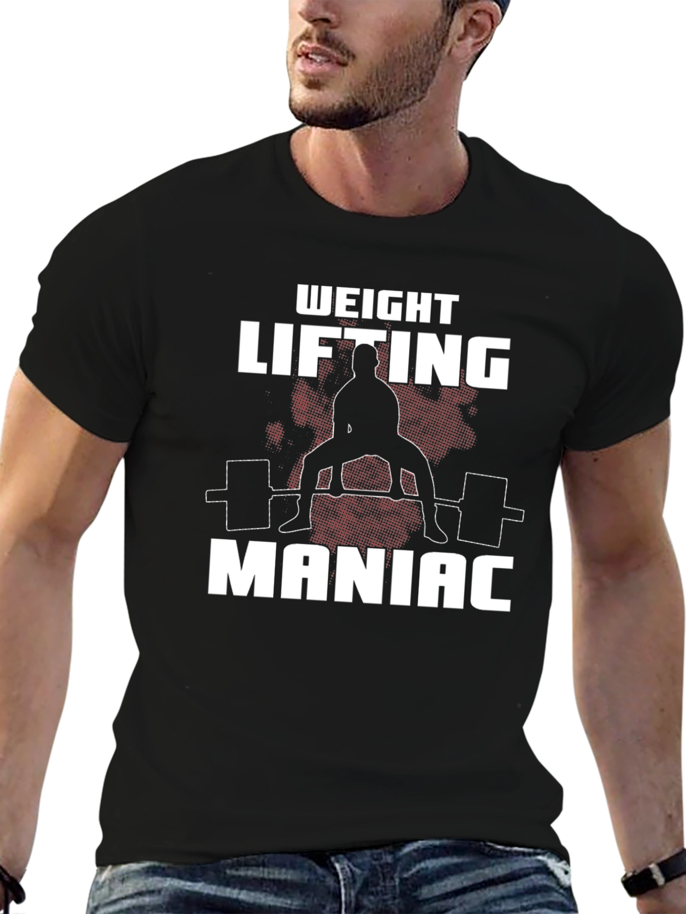 Weight Lifting Maniac Black T-Shirt