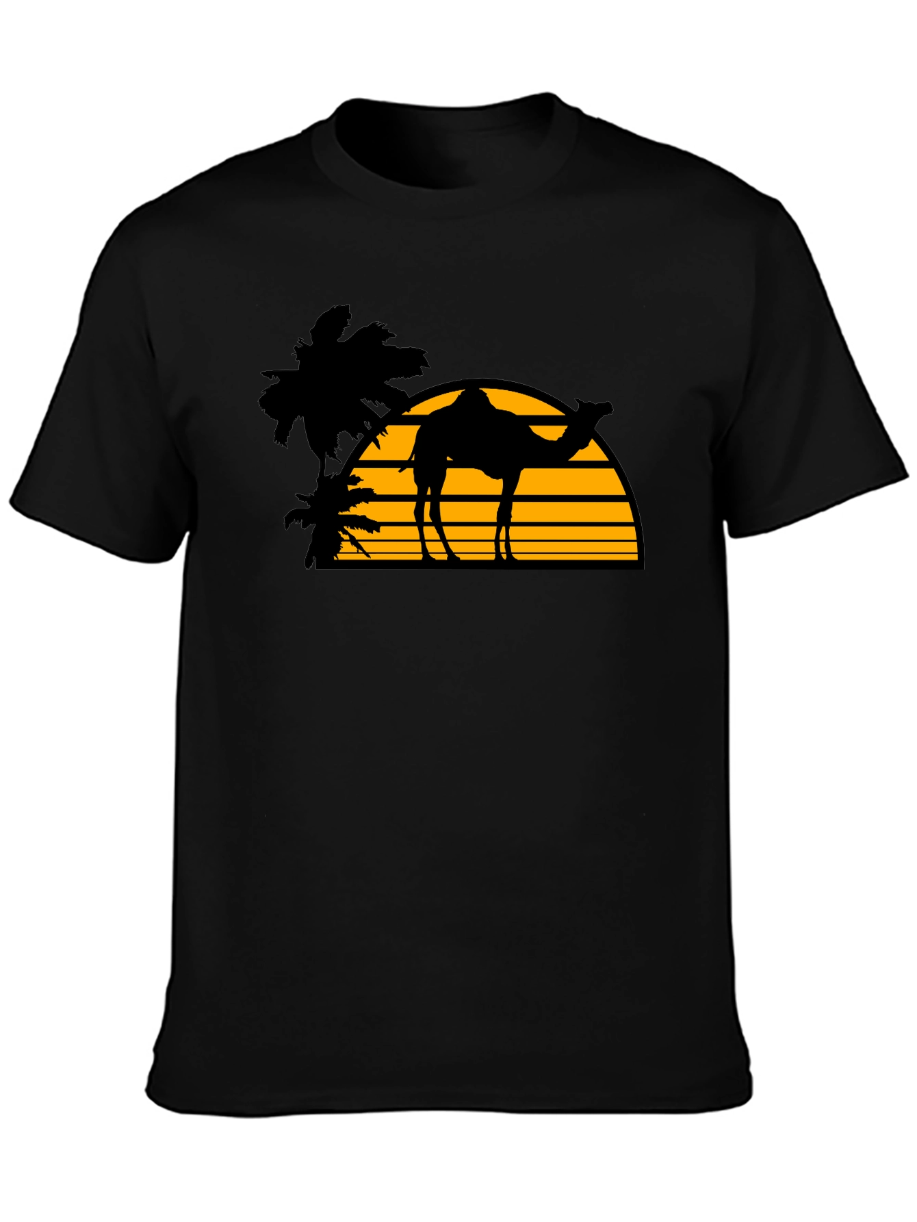 Desert Camel Sunset Graphic T-Shirt