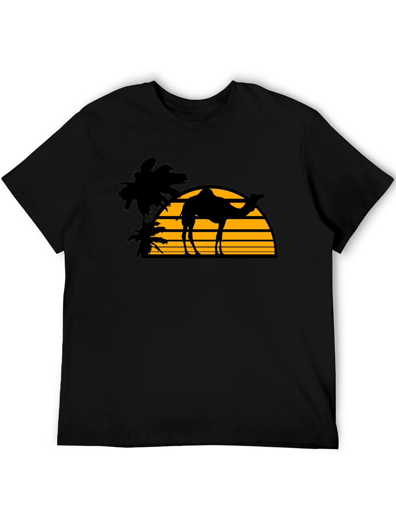 Desert Camel Sunset Graphic T-Shirt