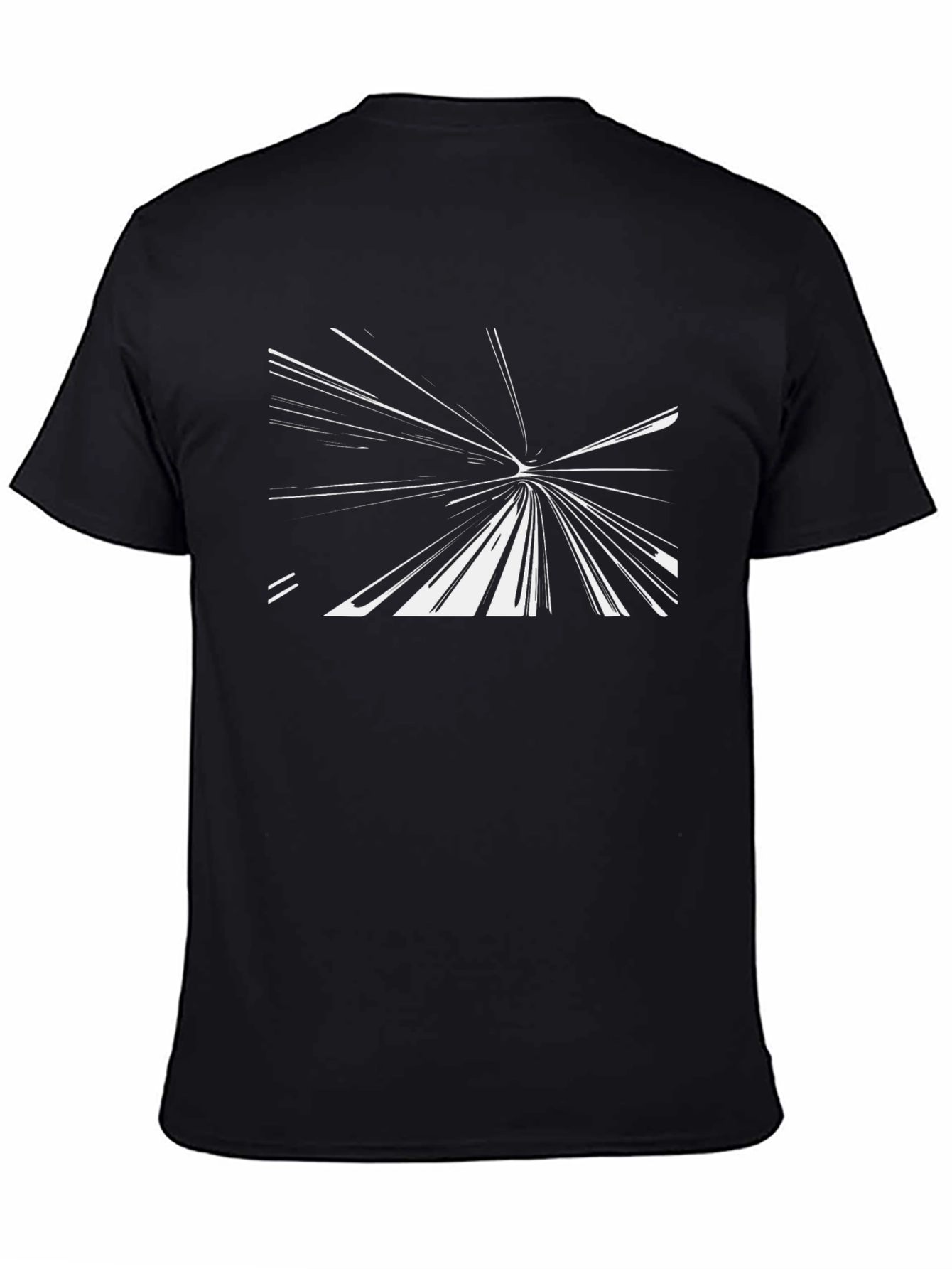 Abstract White Lines on Black T-Shirt