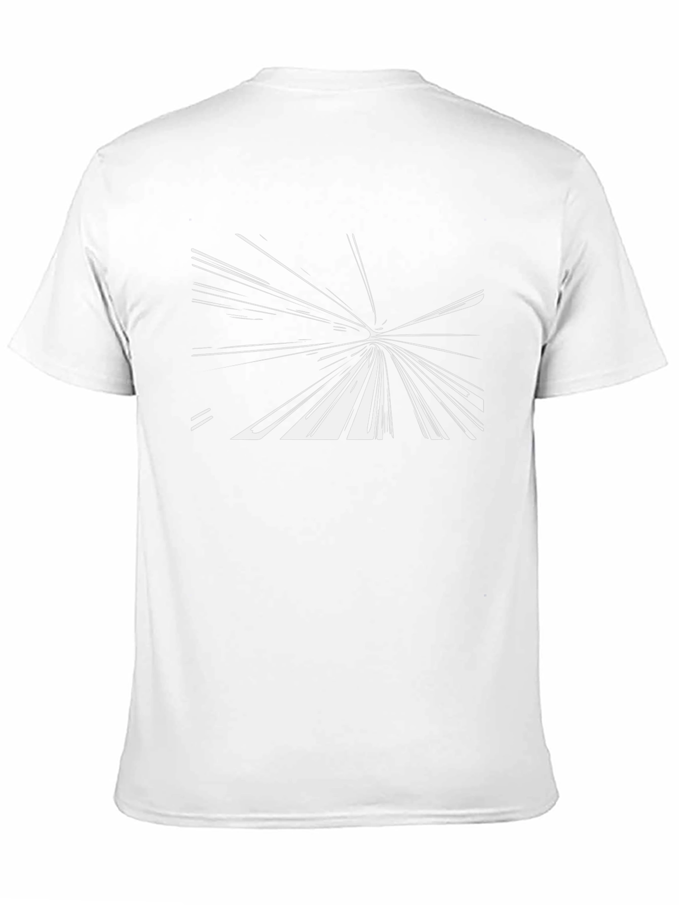 Abstract White Lines on Black T-Shirt