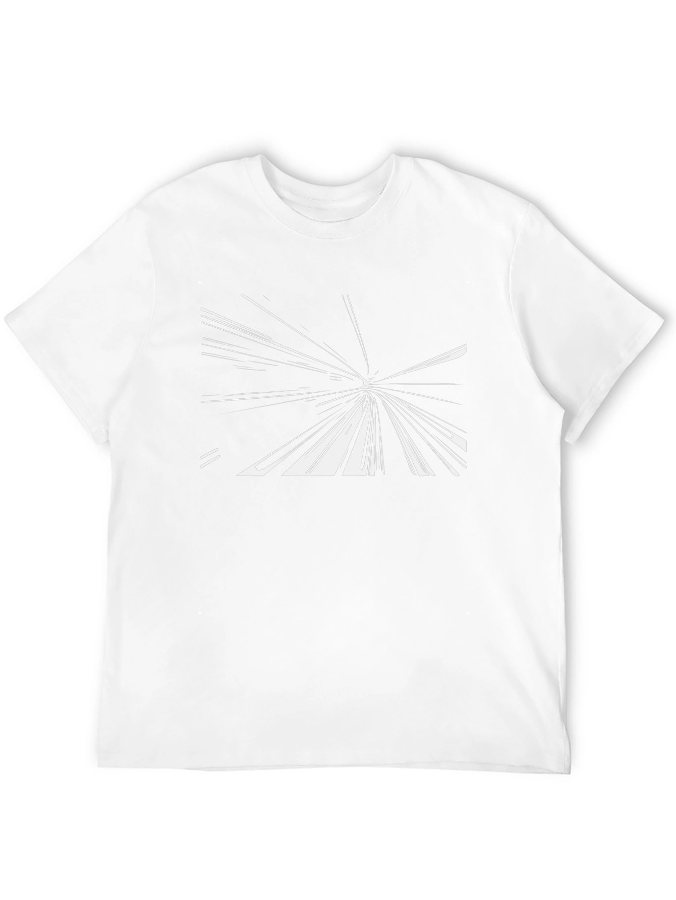 Abstract White Lines on Black T-Shirt