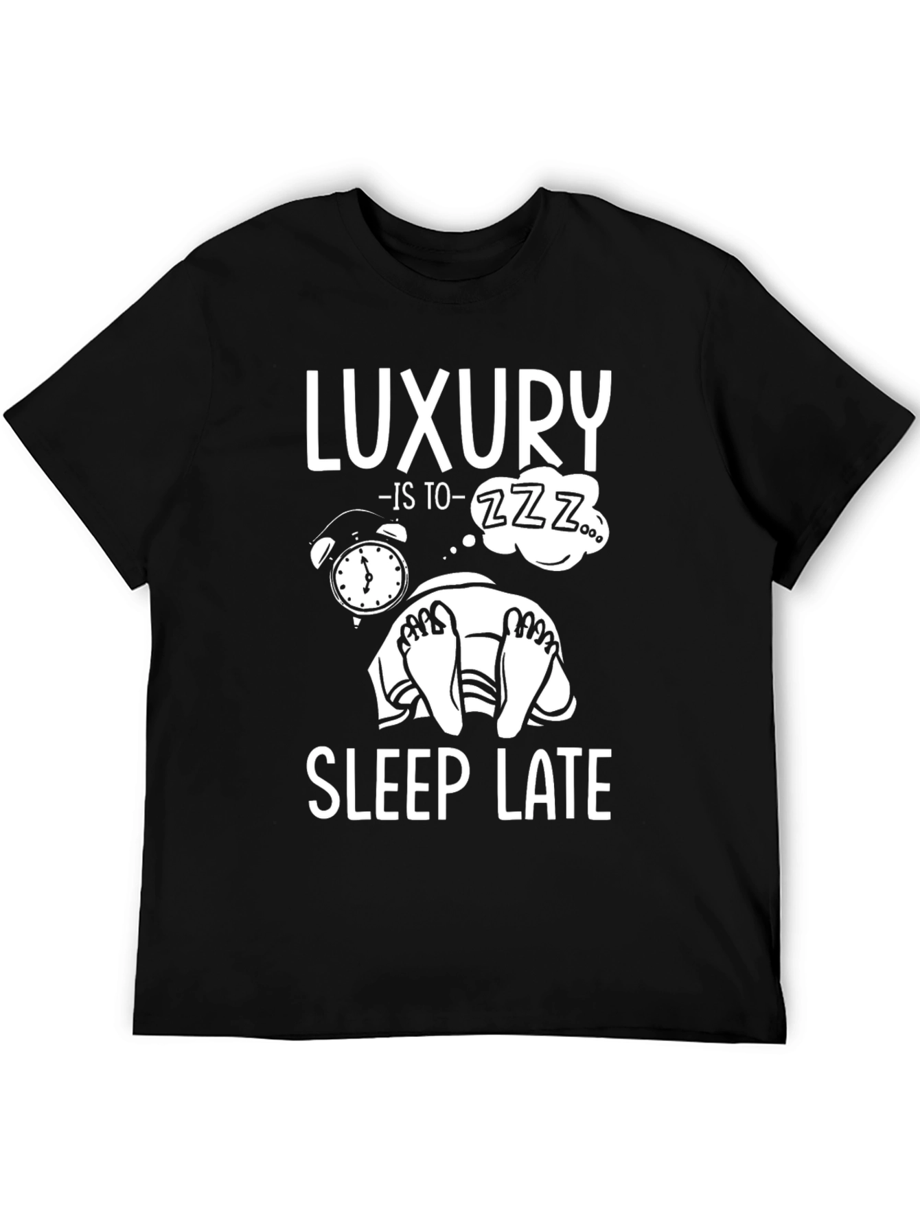 Luxury Sleep Late Black Graphic T-Shirt