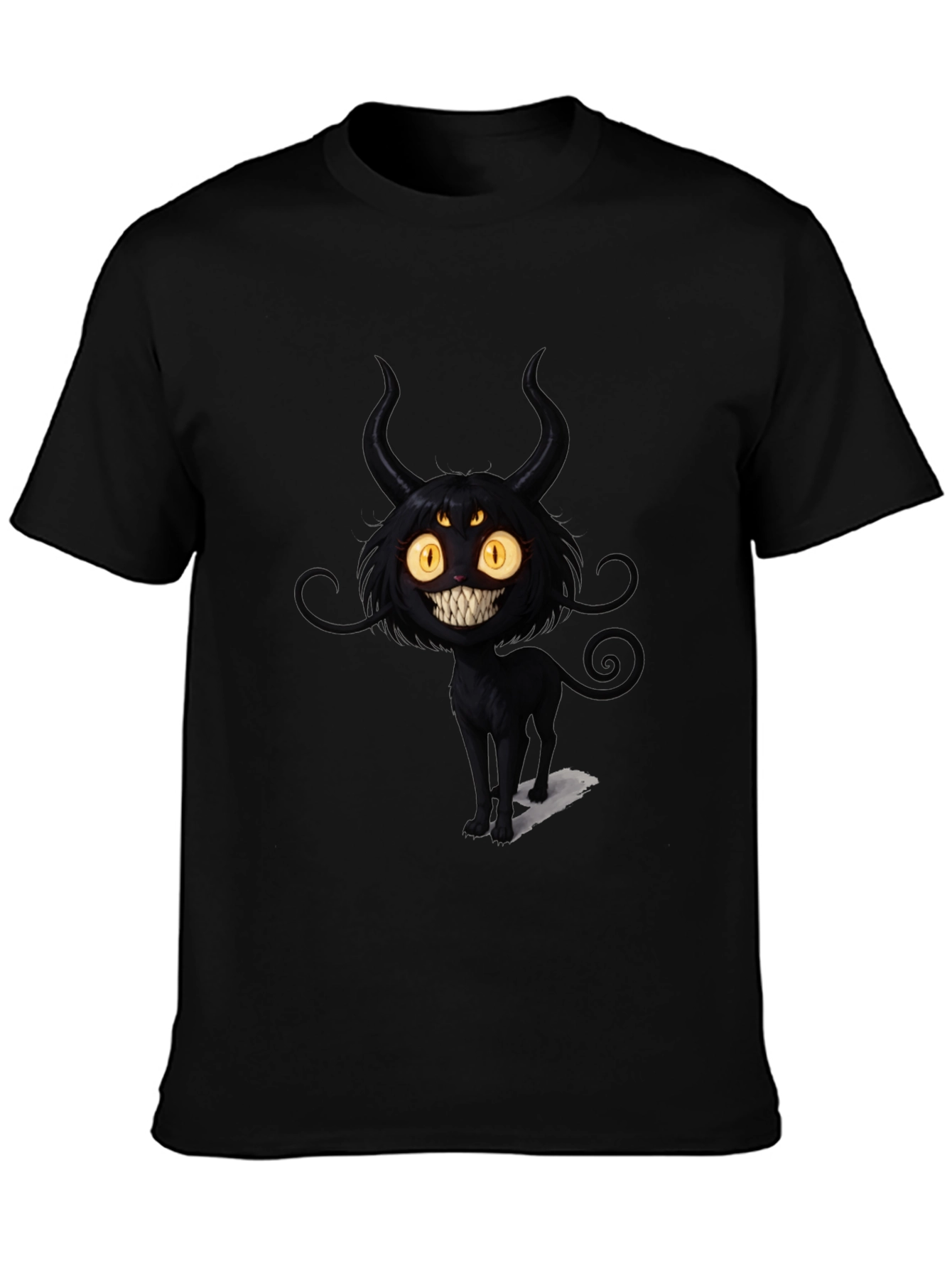 Black Cat Devil Graphic T-Shirt