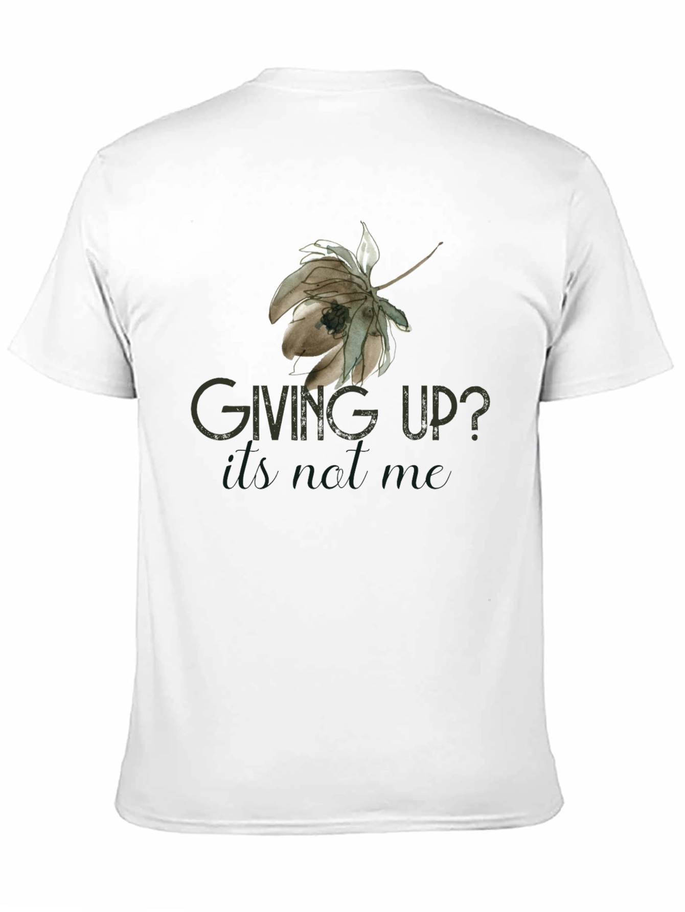 Giving Up? Black Graphic Tee for Men