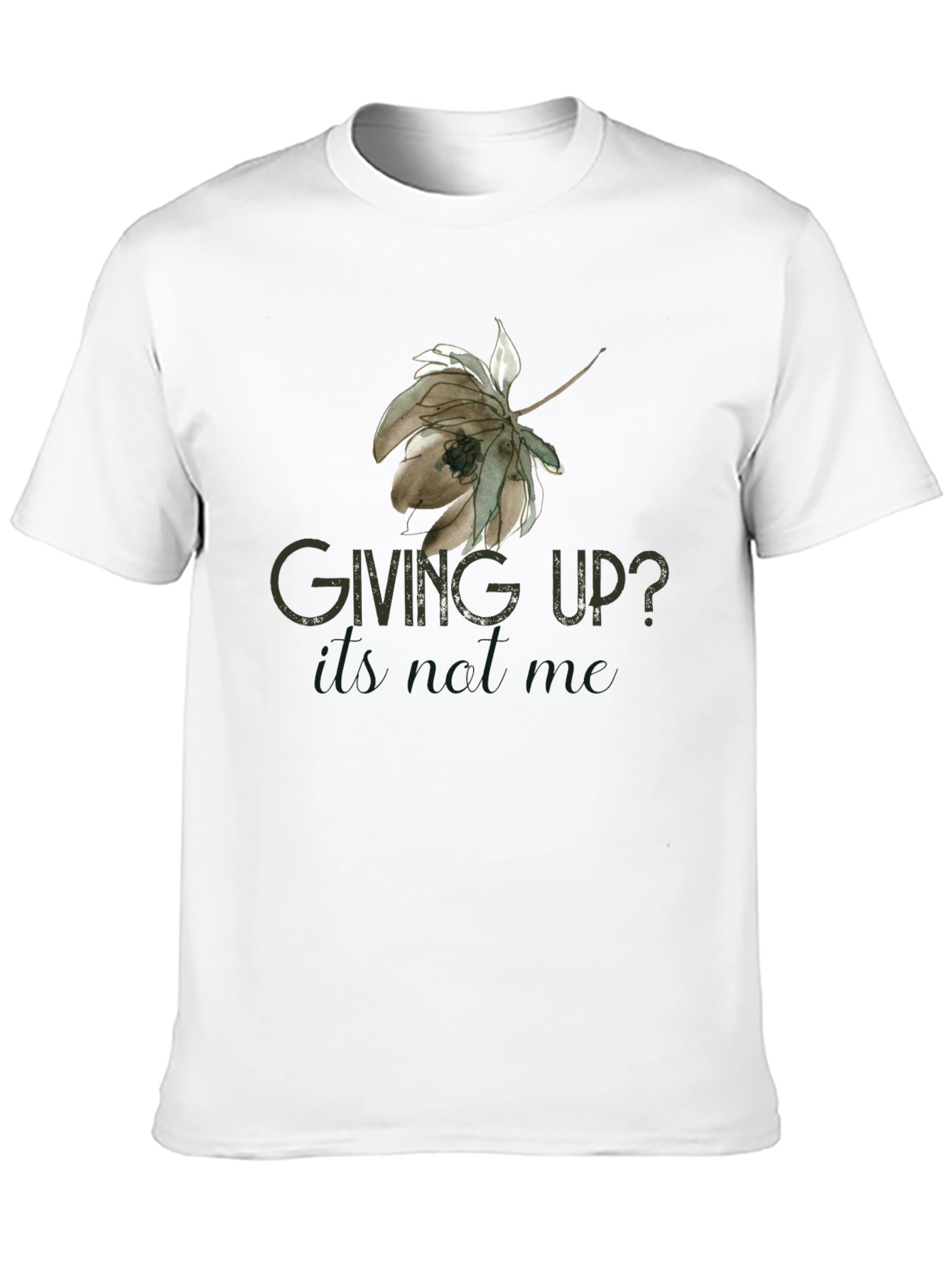 Giving Up? Black Graphic Tee for Men