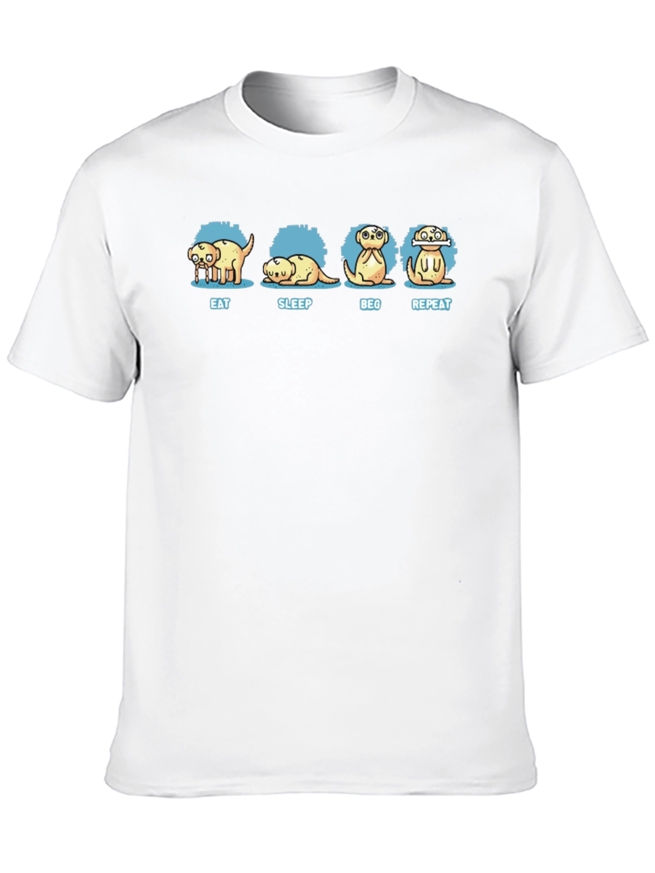 Eat Sleep Beg Repeat Black T-Shirt
