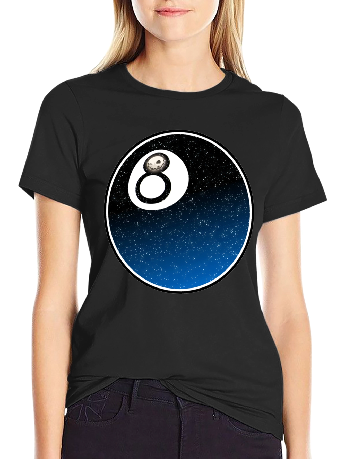 Cool 8 Ball Graphic Tee - Galaxy Design