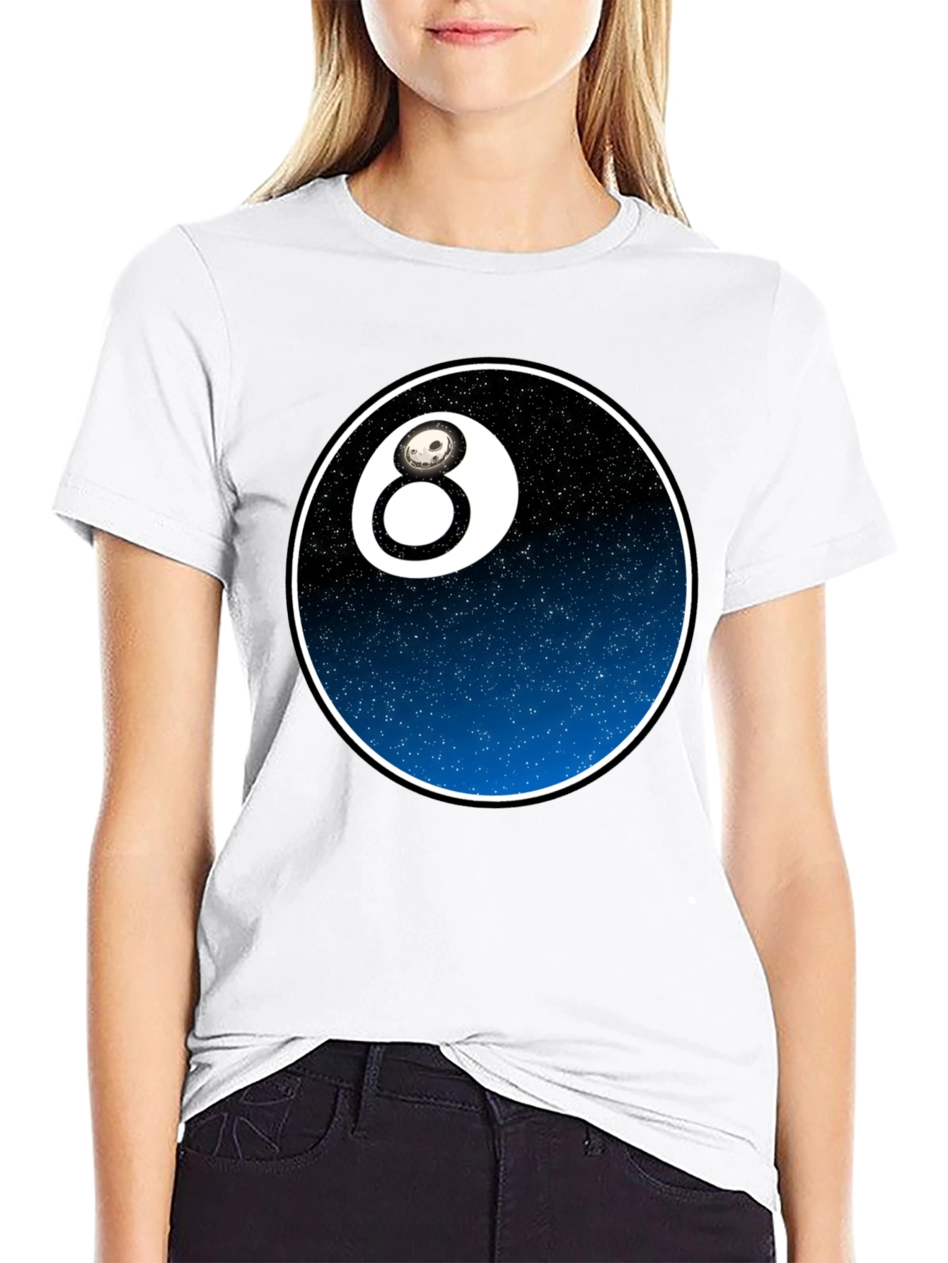 Cool 8 Ball Graphic Tee - Galaxy Design