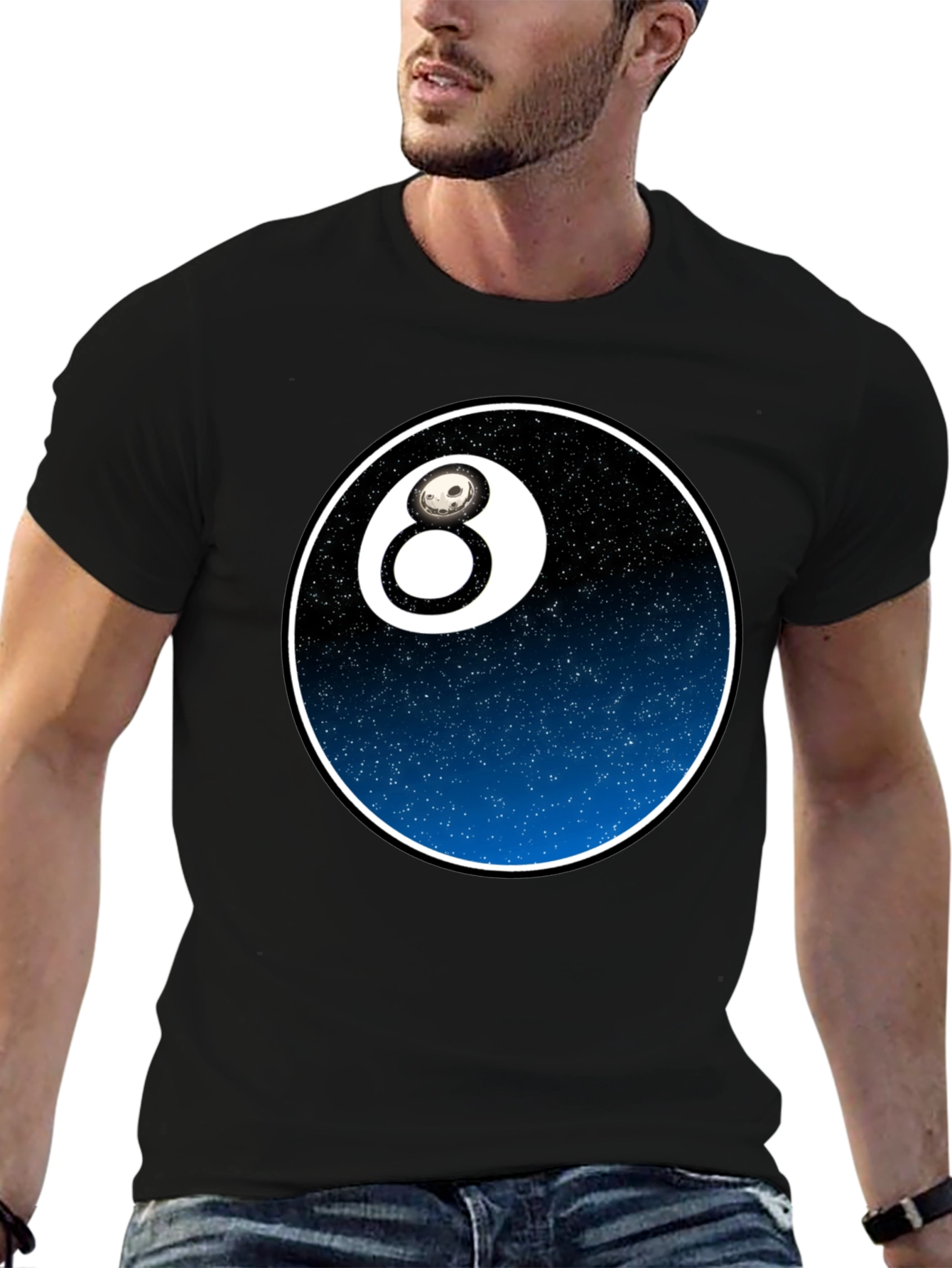 Cool 8 Ball Graphic Tee - Galaxy Design
