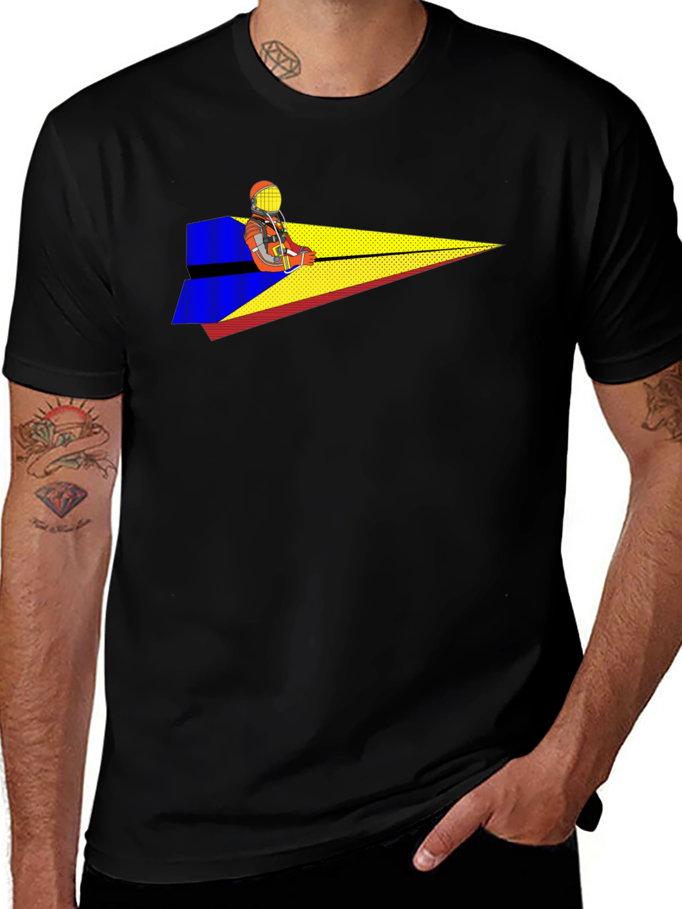Pilot Paper Airplane T-Shirt - Black