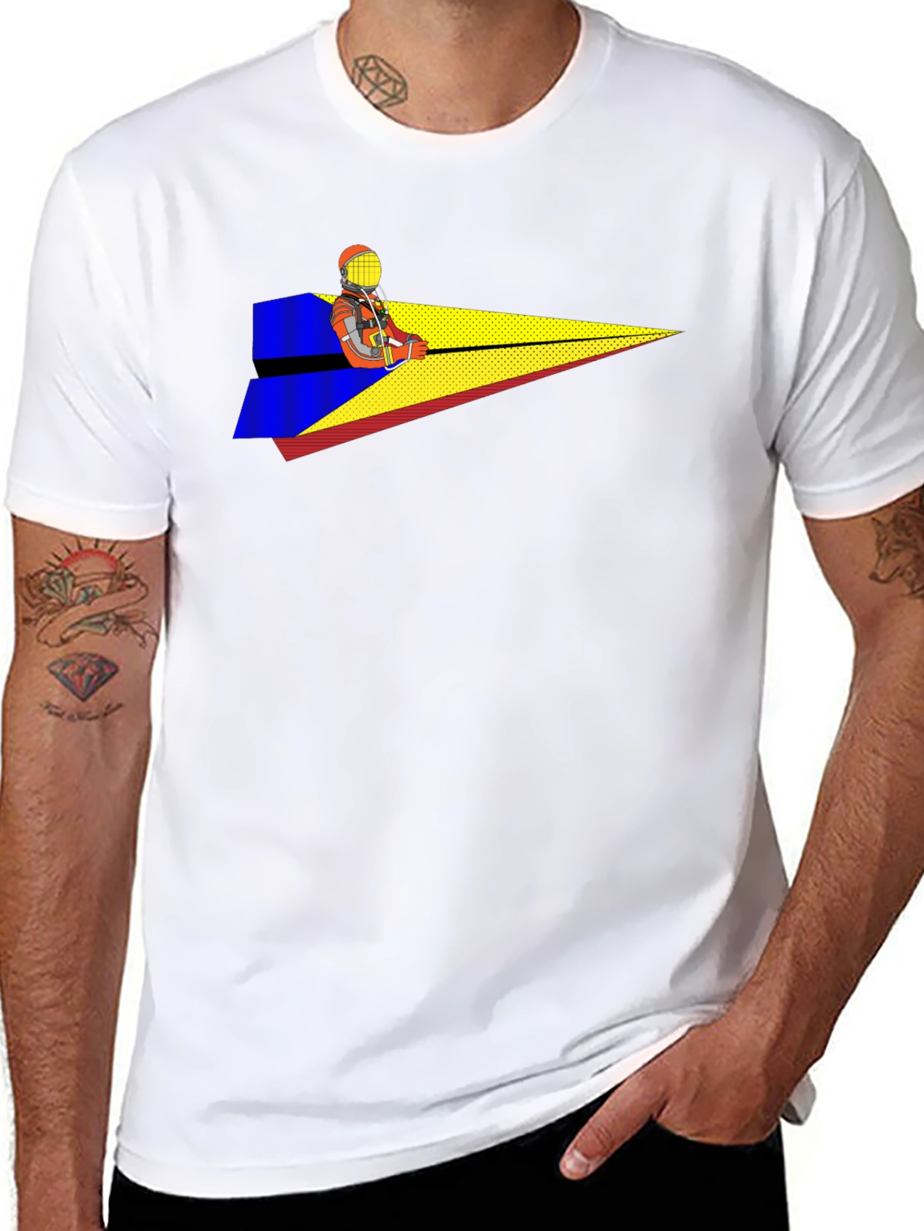 Pilot Paper Airplane T-Shirt - Black