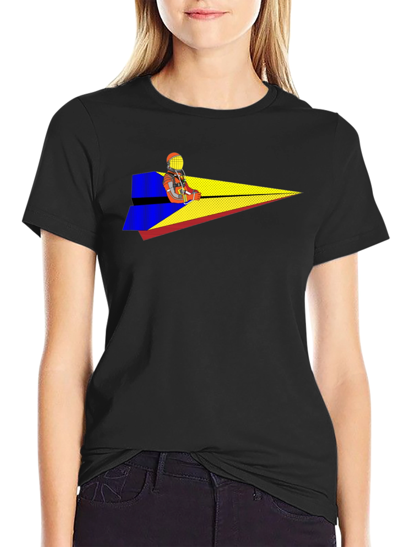 Pilot Paper Airplane T-Shirt - Black