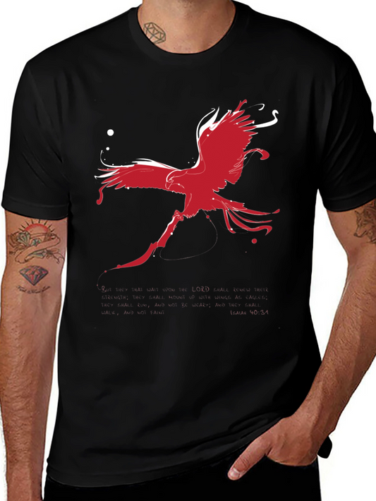 Red Phoenix Graphic Black T-Shirt