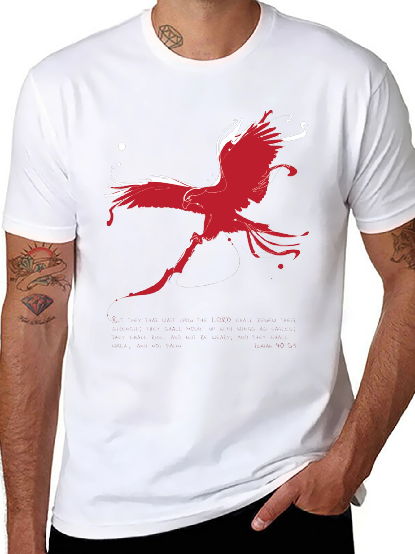 Red Phoenix Graphic Black T-Shirt