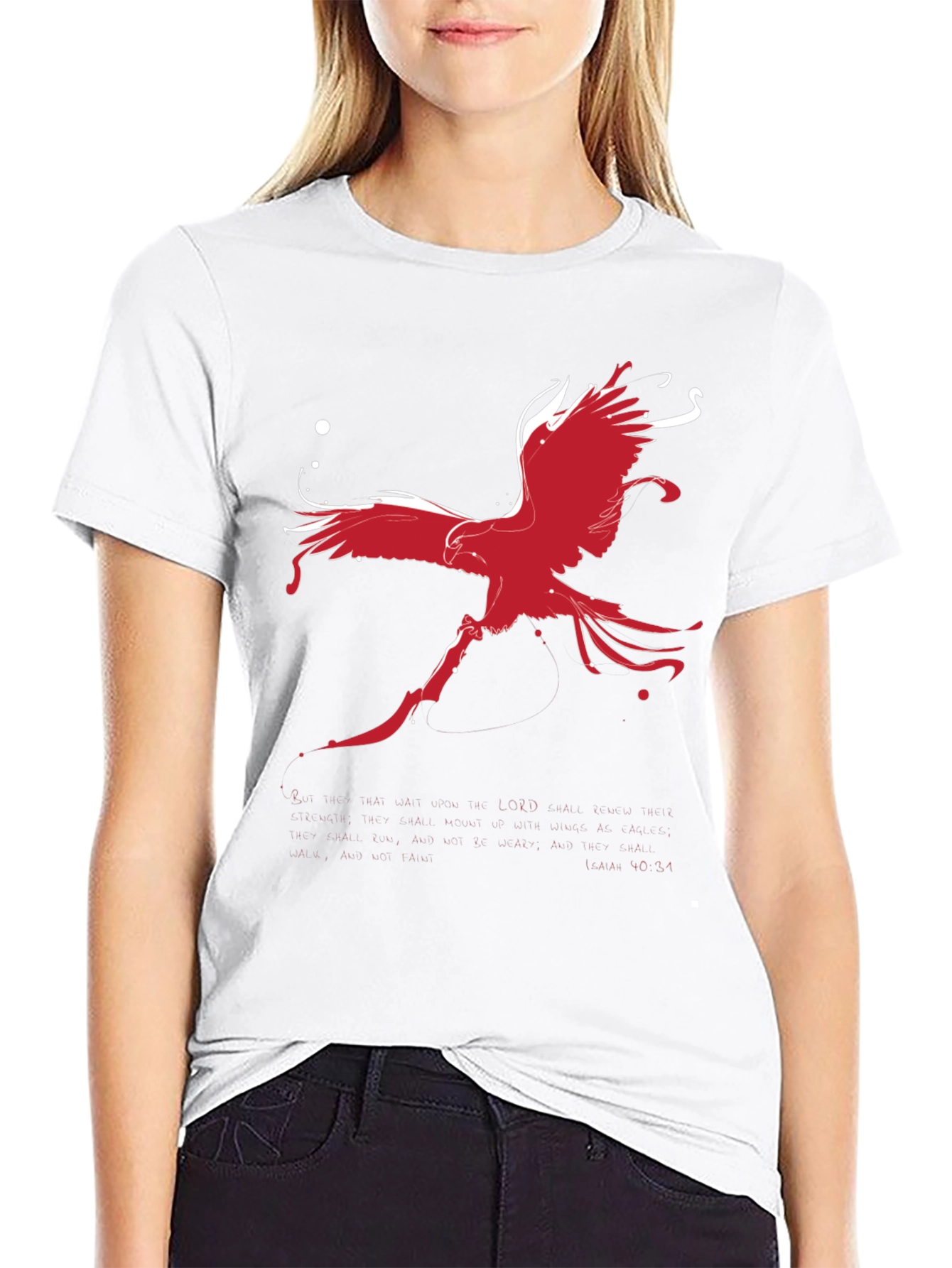 Red Phoenix Graphic Black T-Shirt