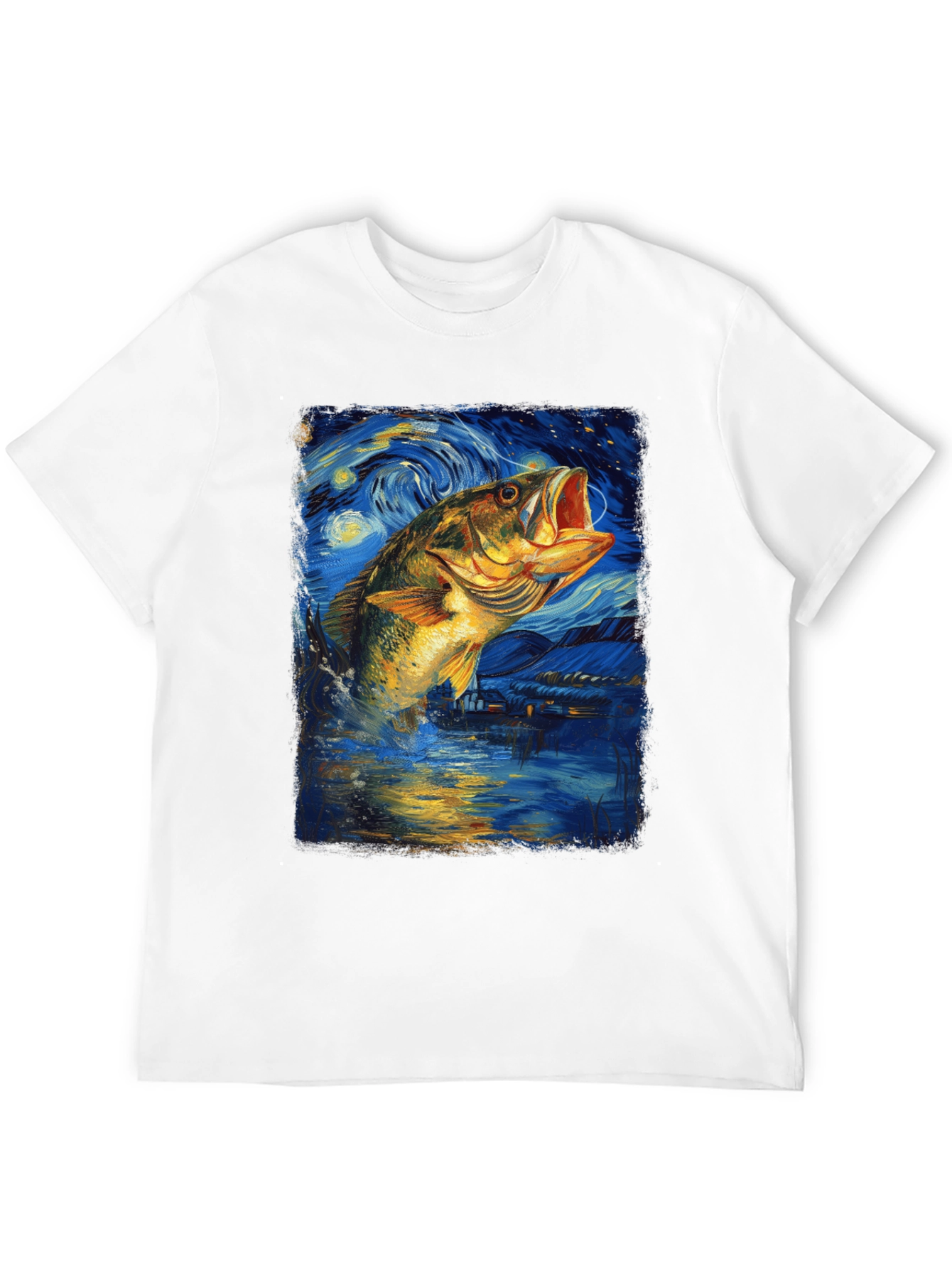 Starry Night Bass Fishing T-Shirt