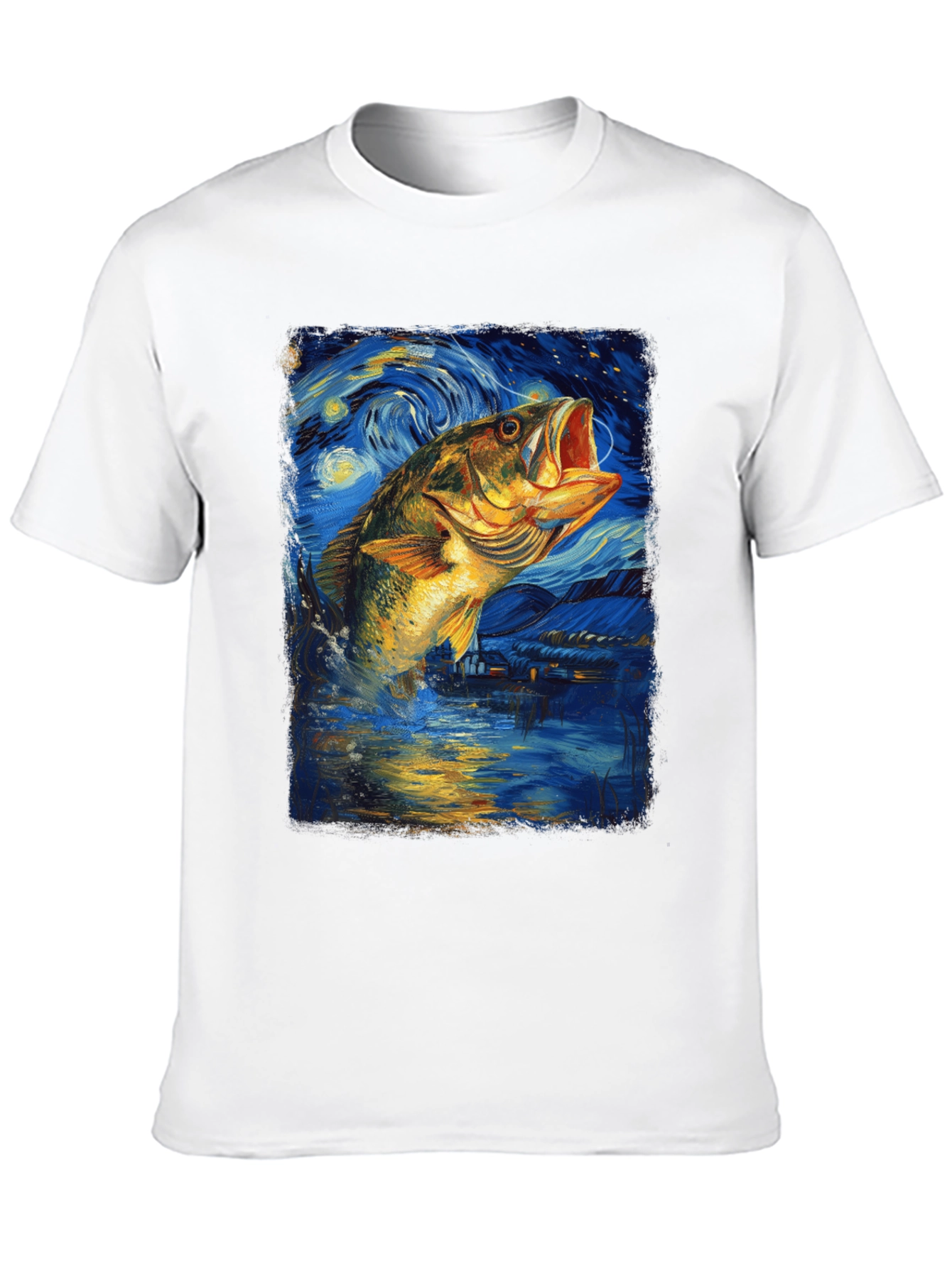 Starry Night Bass Fishing T-Shirt