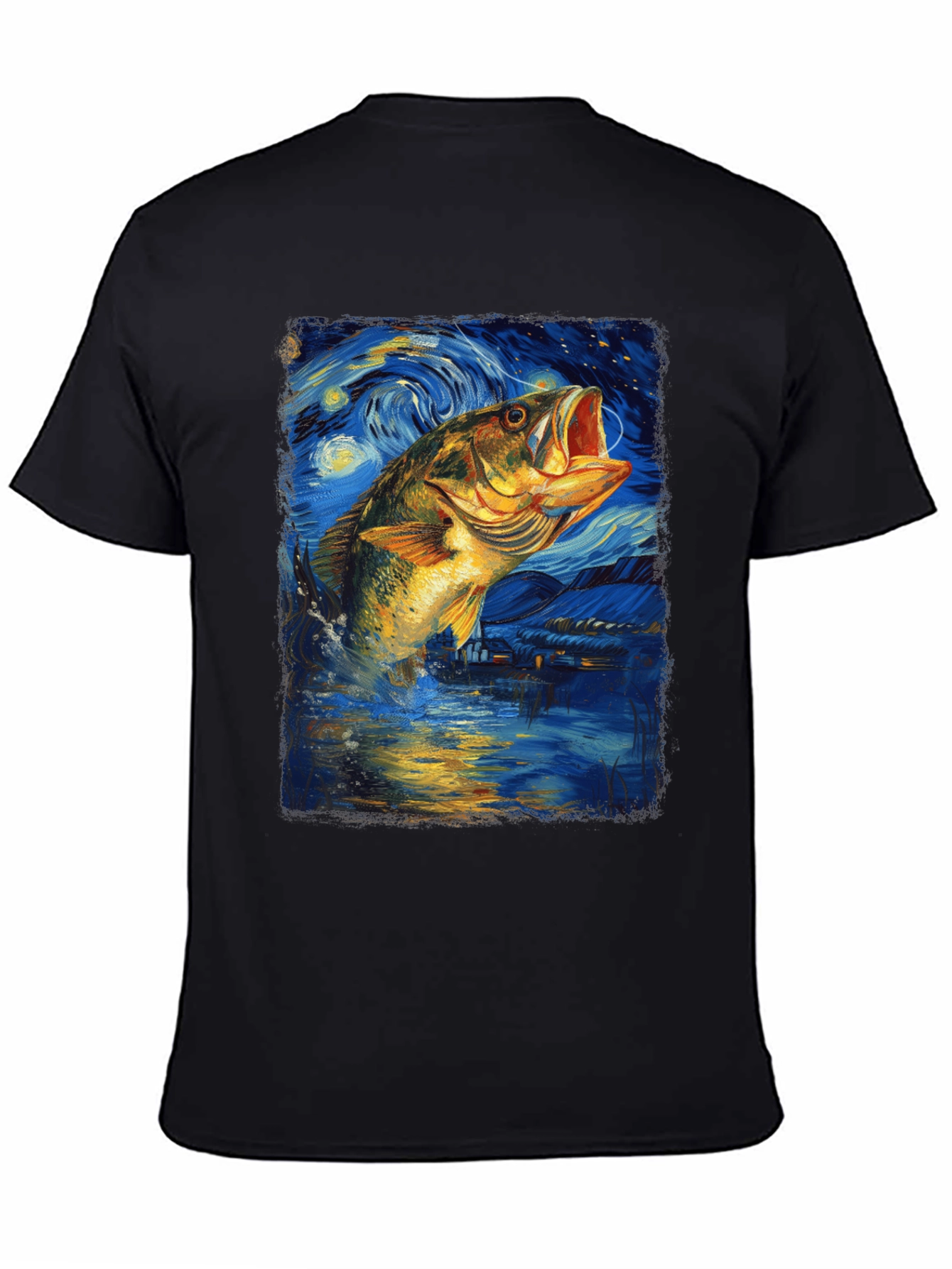 Starry Night Bass Fishing T-Shirt