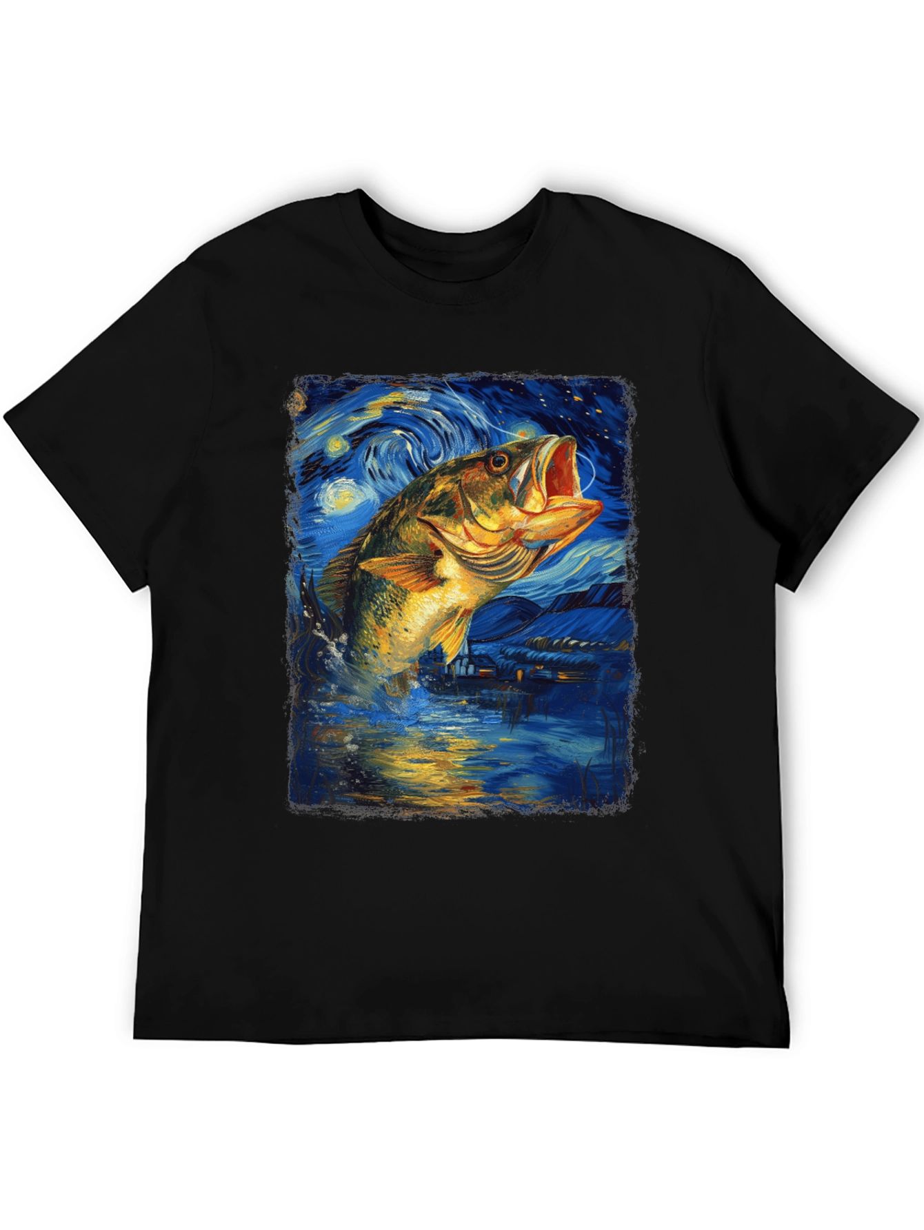 Starry Night Bass Fishing T-Shirt