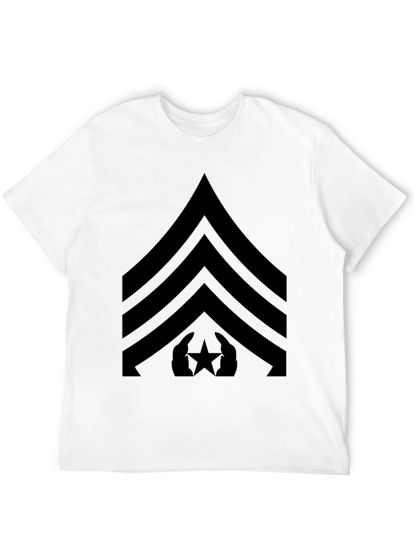 Black T-Shirt with Military Rank Design