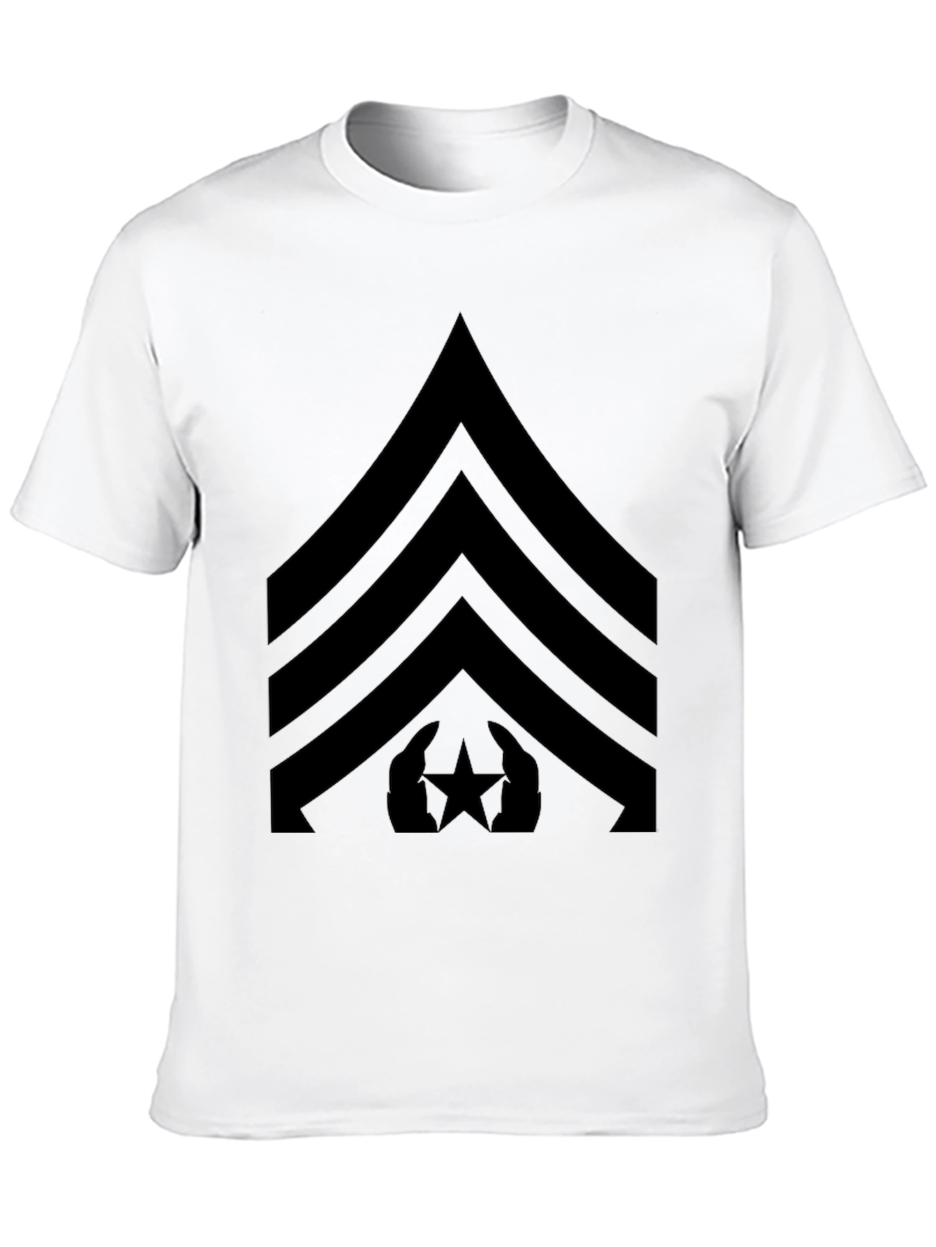 Black T-Shirt with Military Rank Design