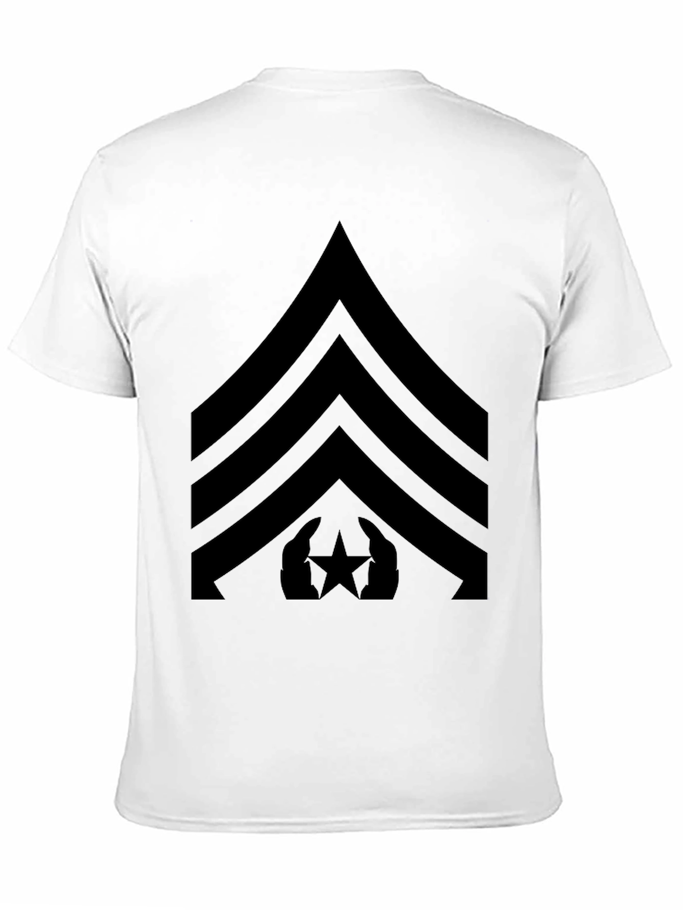 Black T-Shirt with Military Rank Design