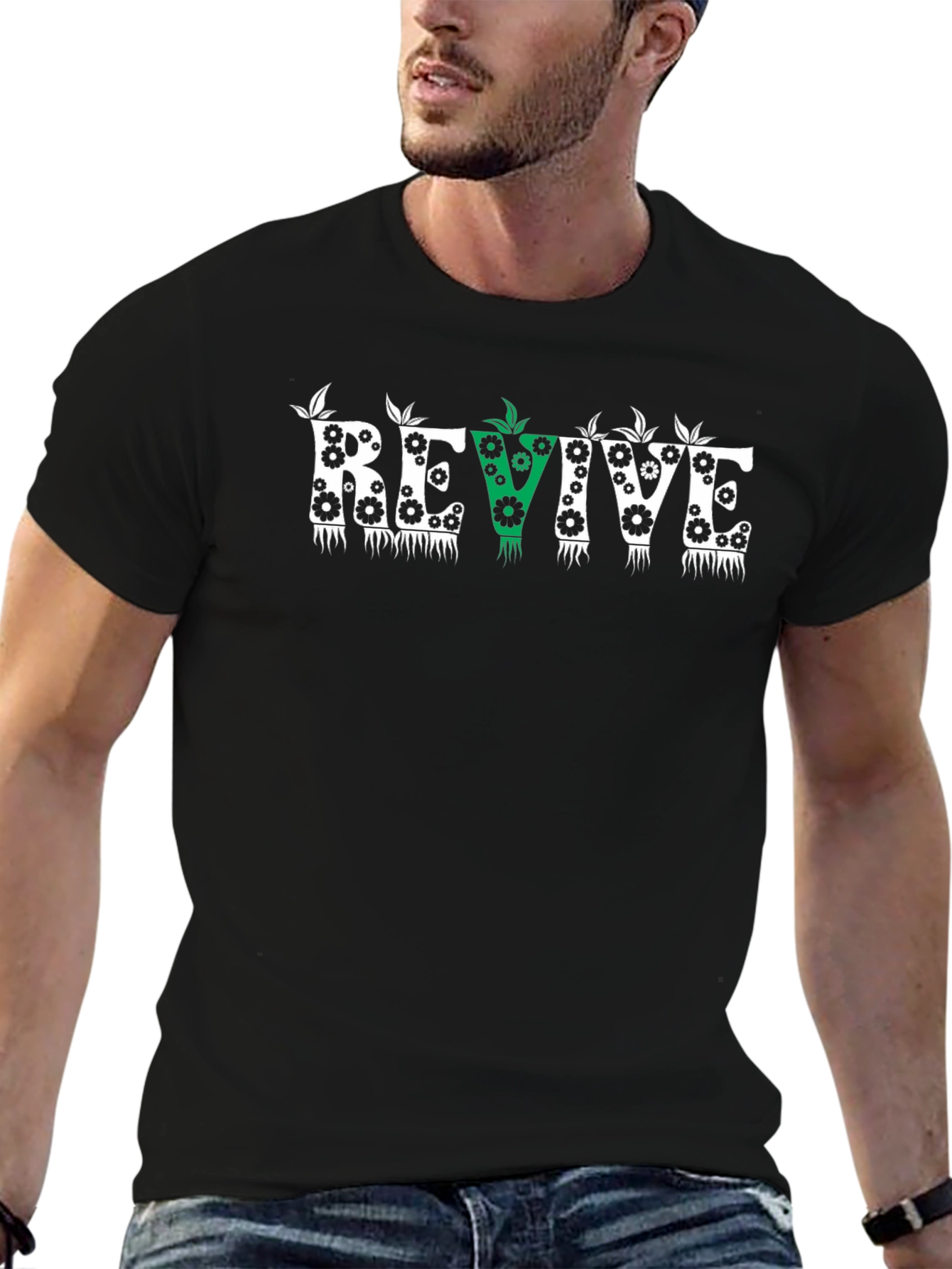 Revive Black Graphic T-Shirt