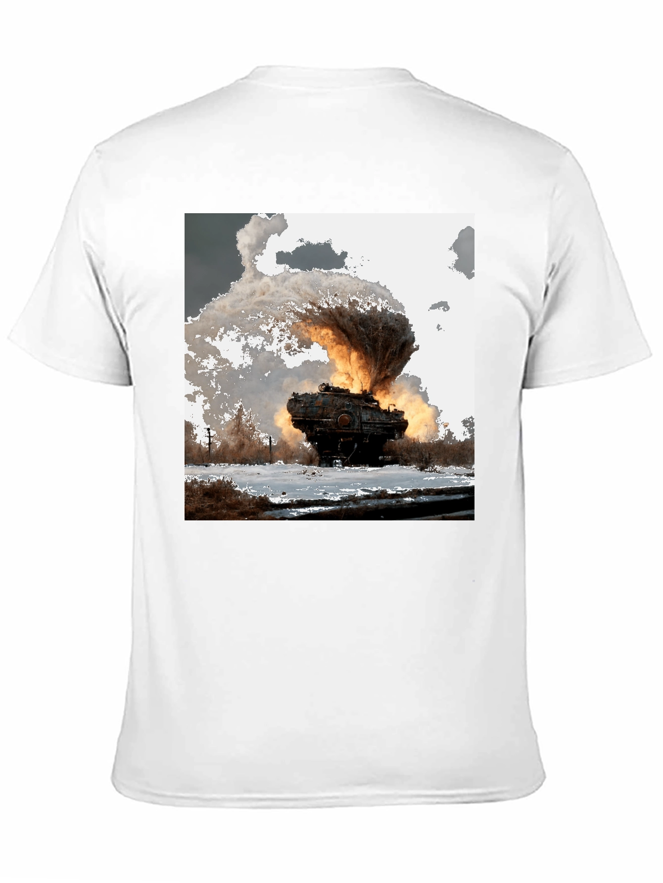 Exploding Tank Graphic Tee - Bold Black T-Shirt