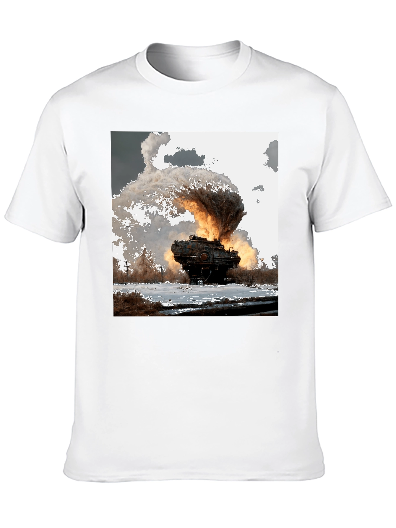 Exploding Tank Graphic Tee - Bold Black T-Shirt