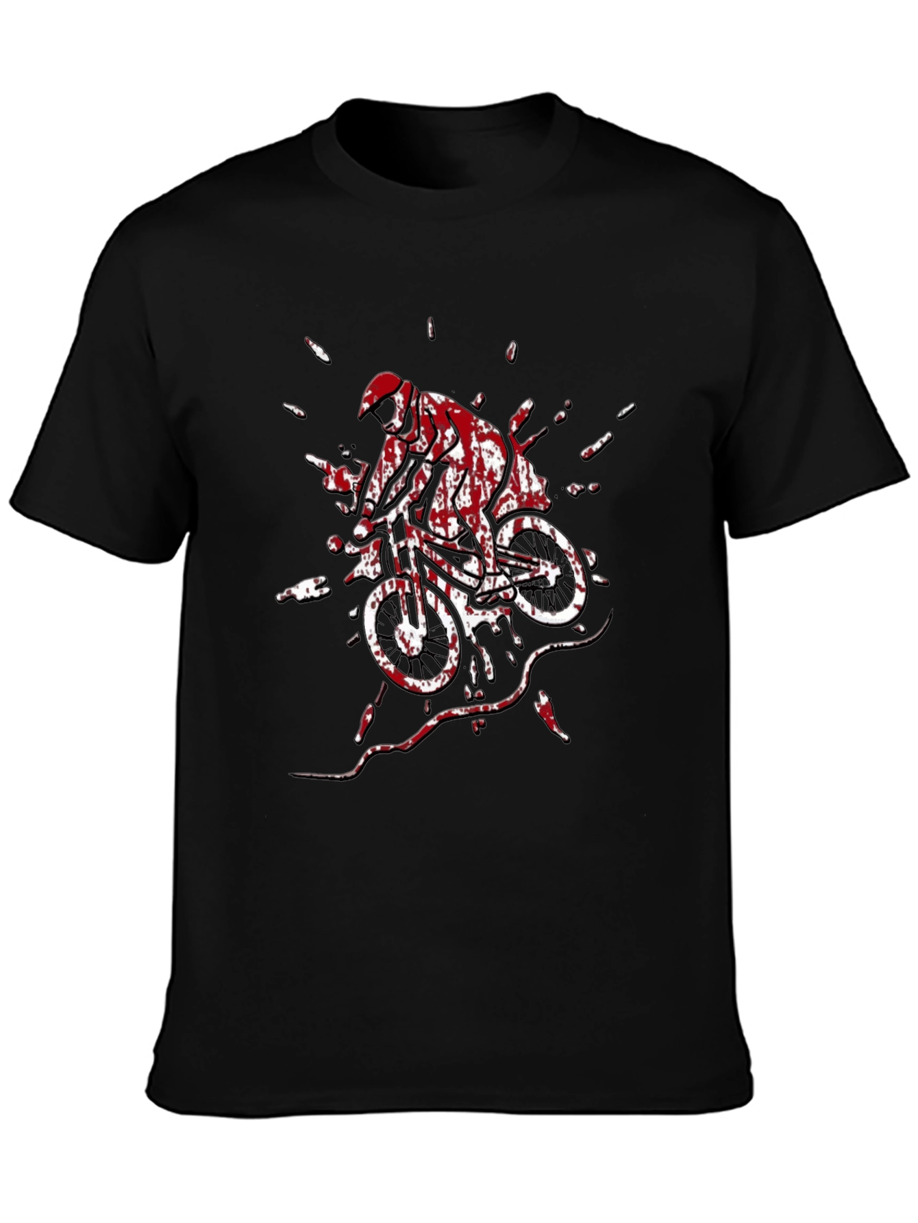 Mountain Biker Graphic Tee - Black Cotton T-Shirt