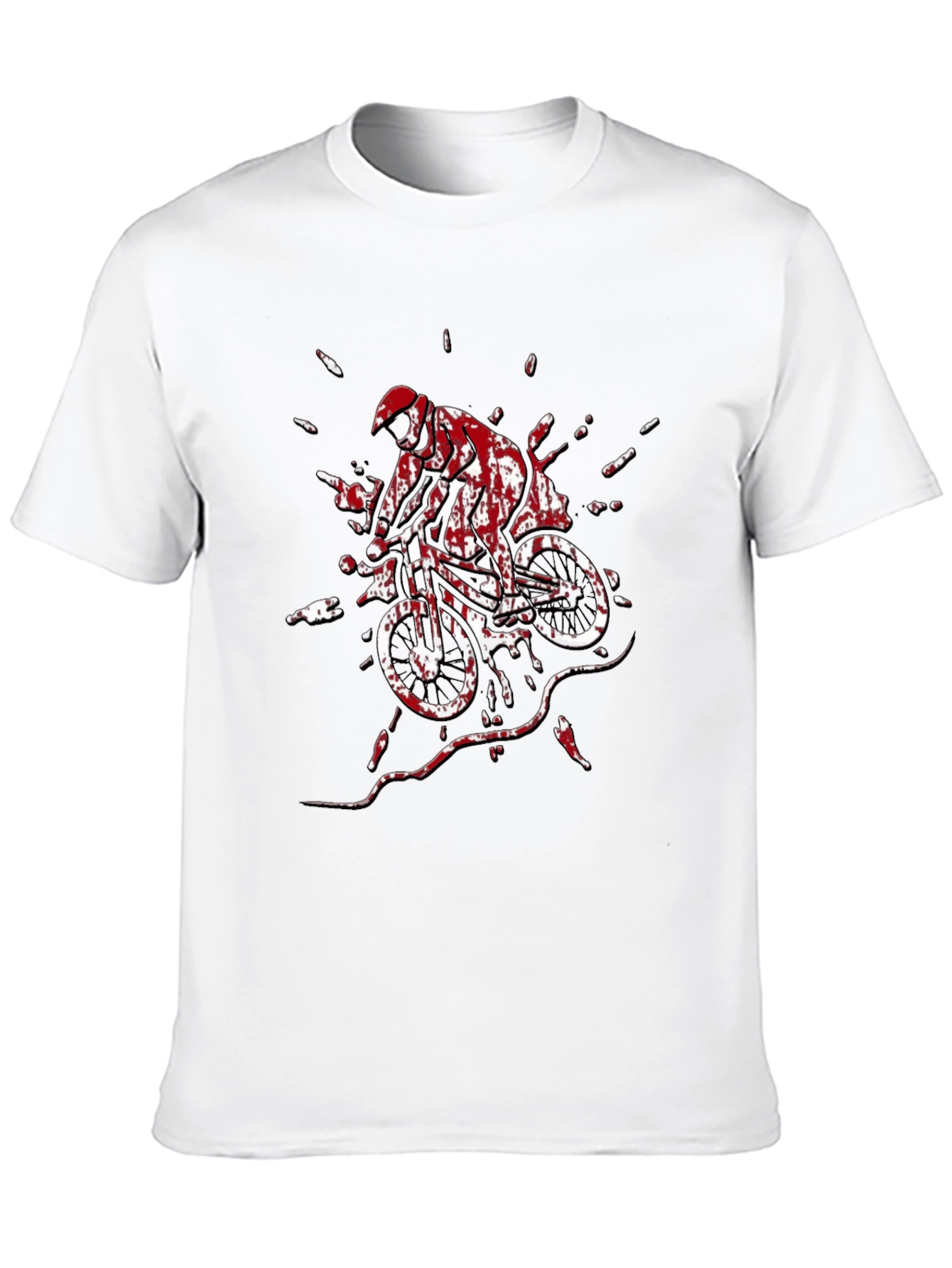 Mountain Biker Graphic Tee - Black Cotton T-Shirt