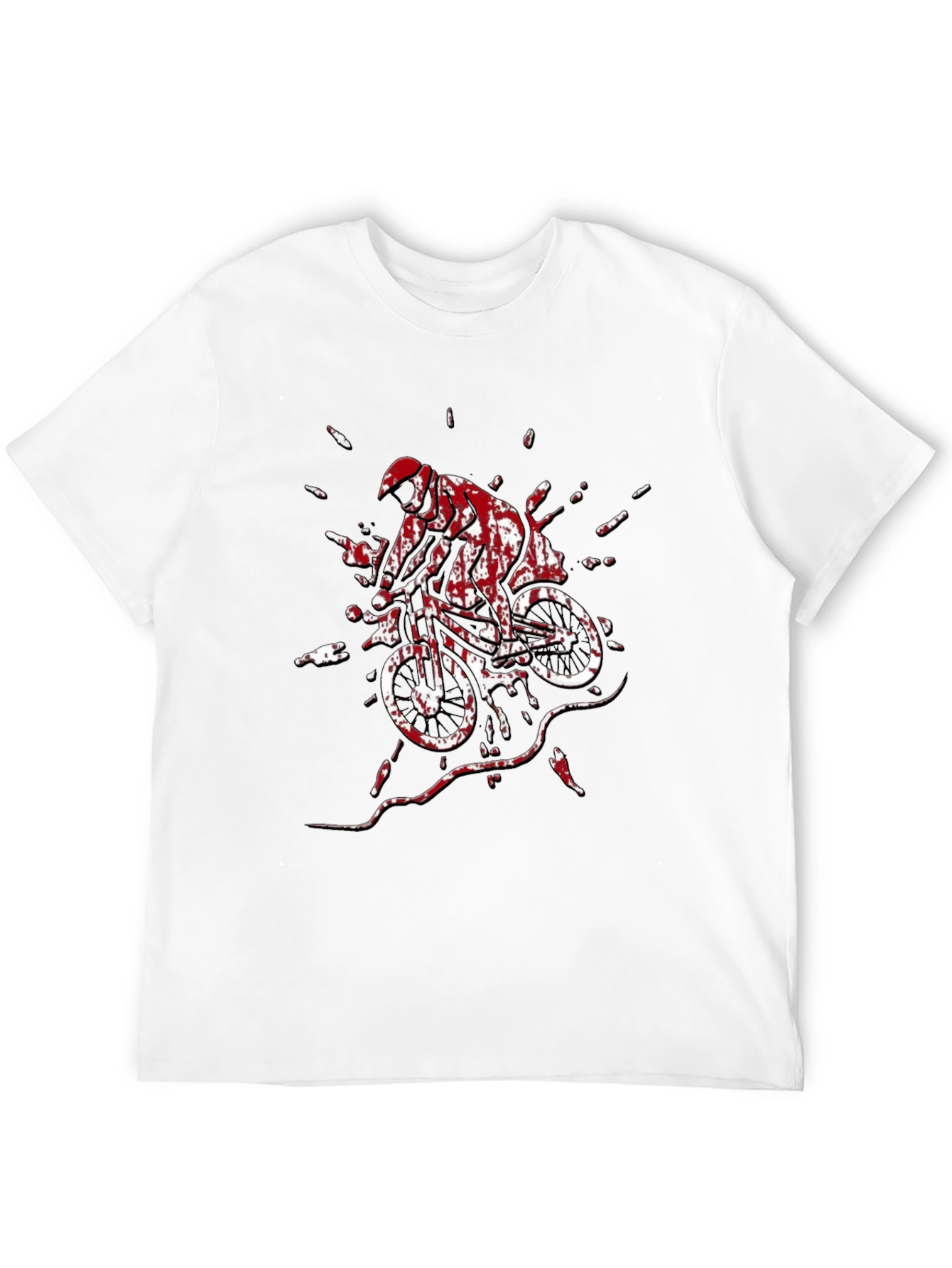 Mountain Biker Graphic Tee - Black Cotton T-Shirt