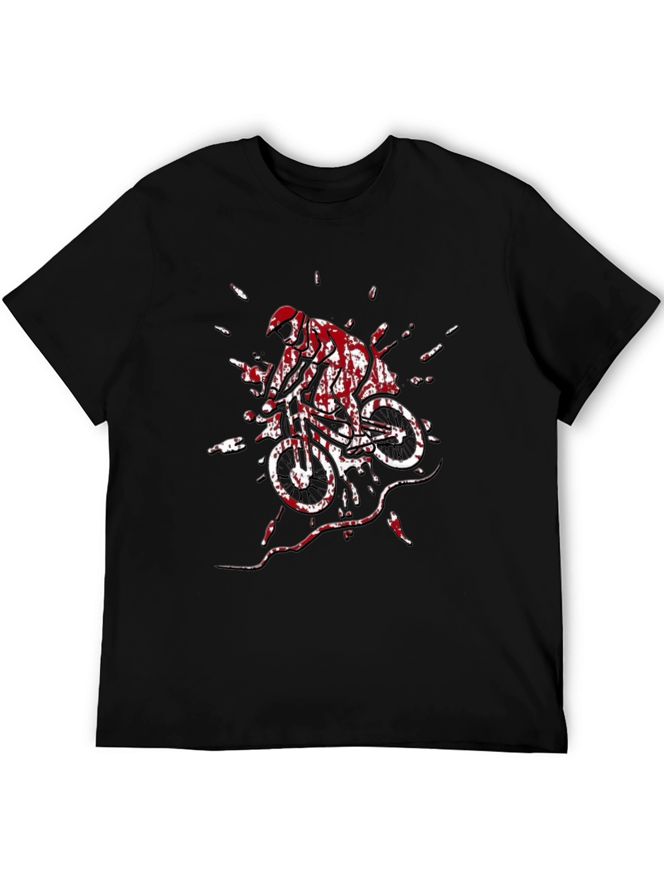 Mountain Biker Graphic Tee - Black Cotton T-Shirt