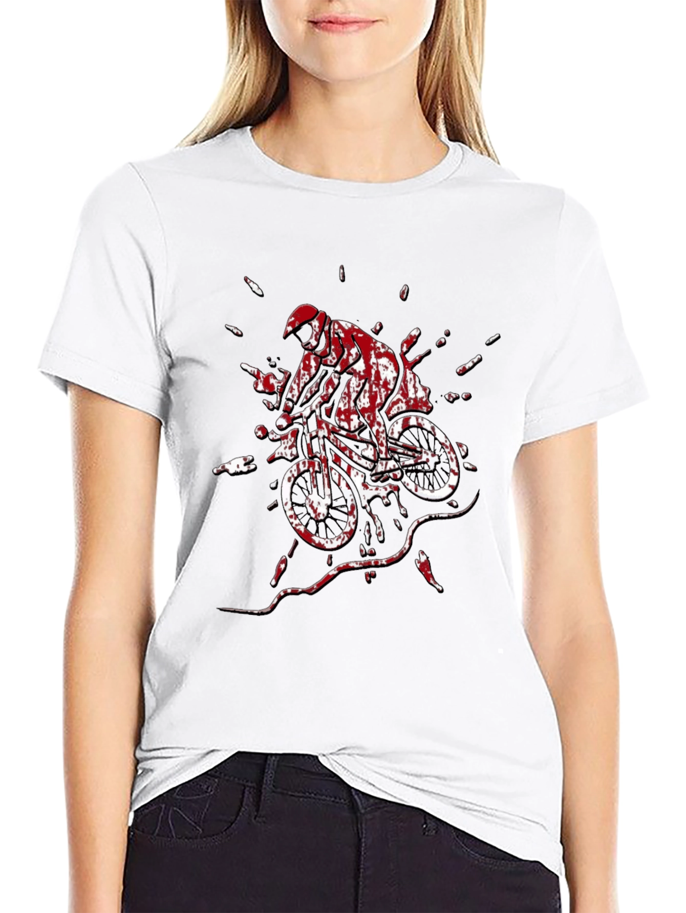 Mountain Biker Graphic Tee - Black Cotton T-Shirt