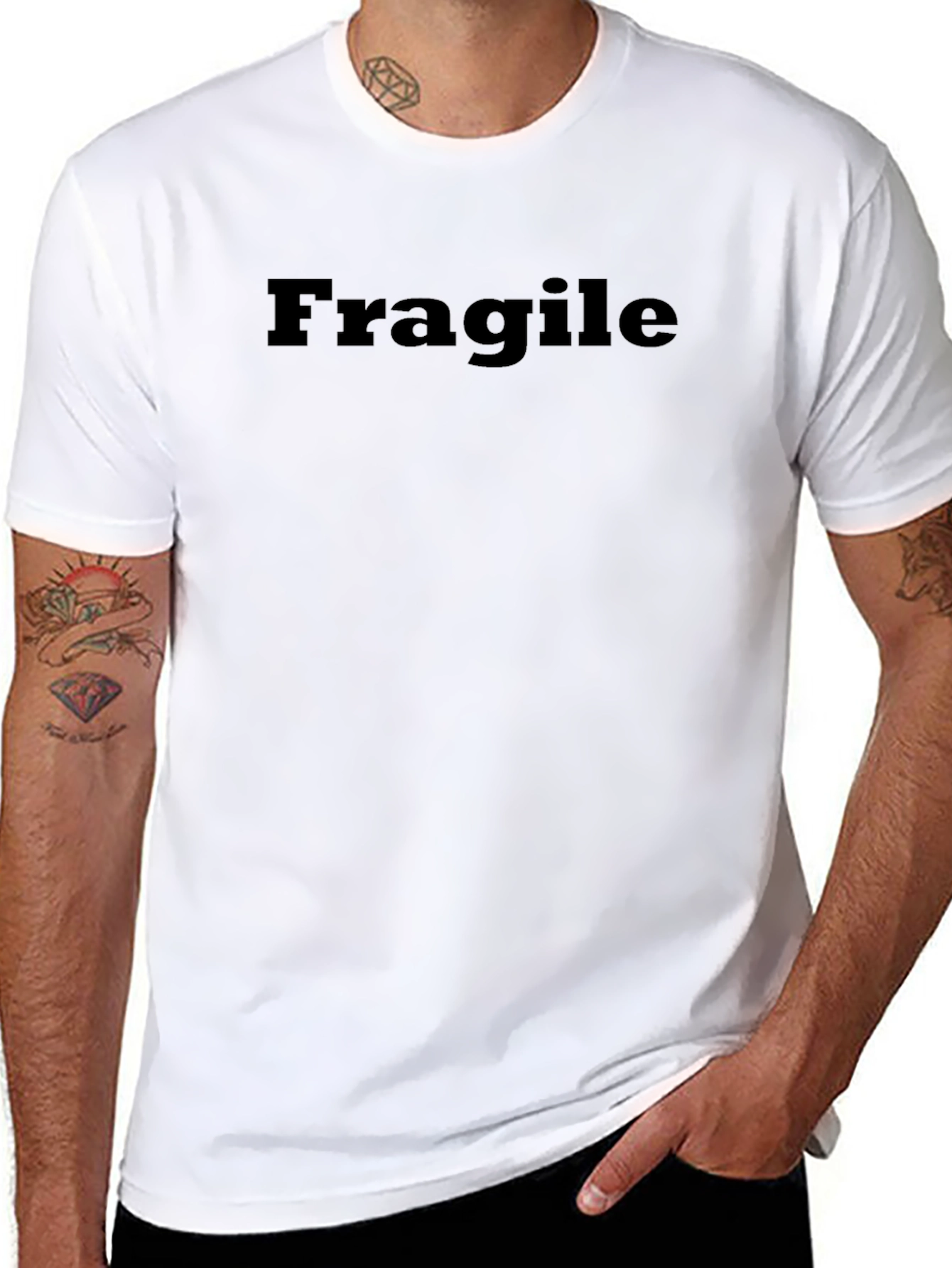 Fragile Graphic Tee - Classic Crew Neck