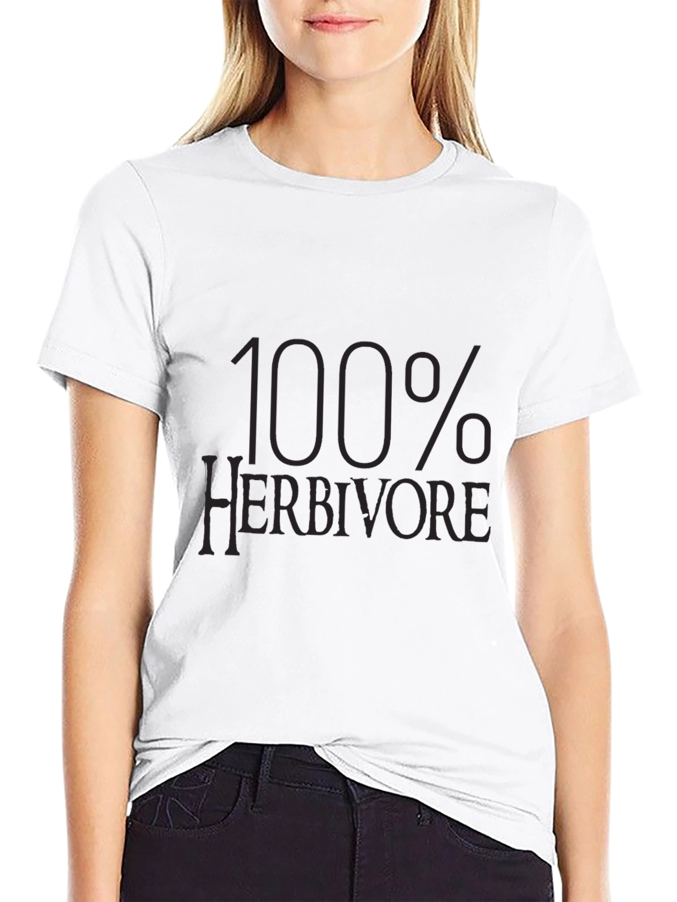 100% Herbivore Black Tee - Vegan Style