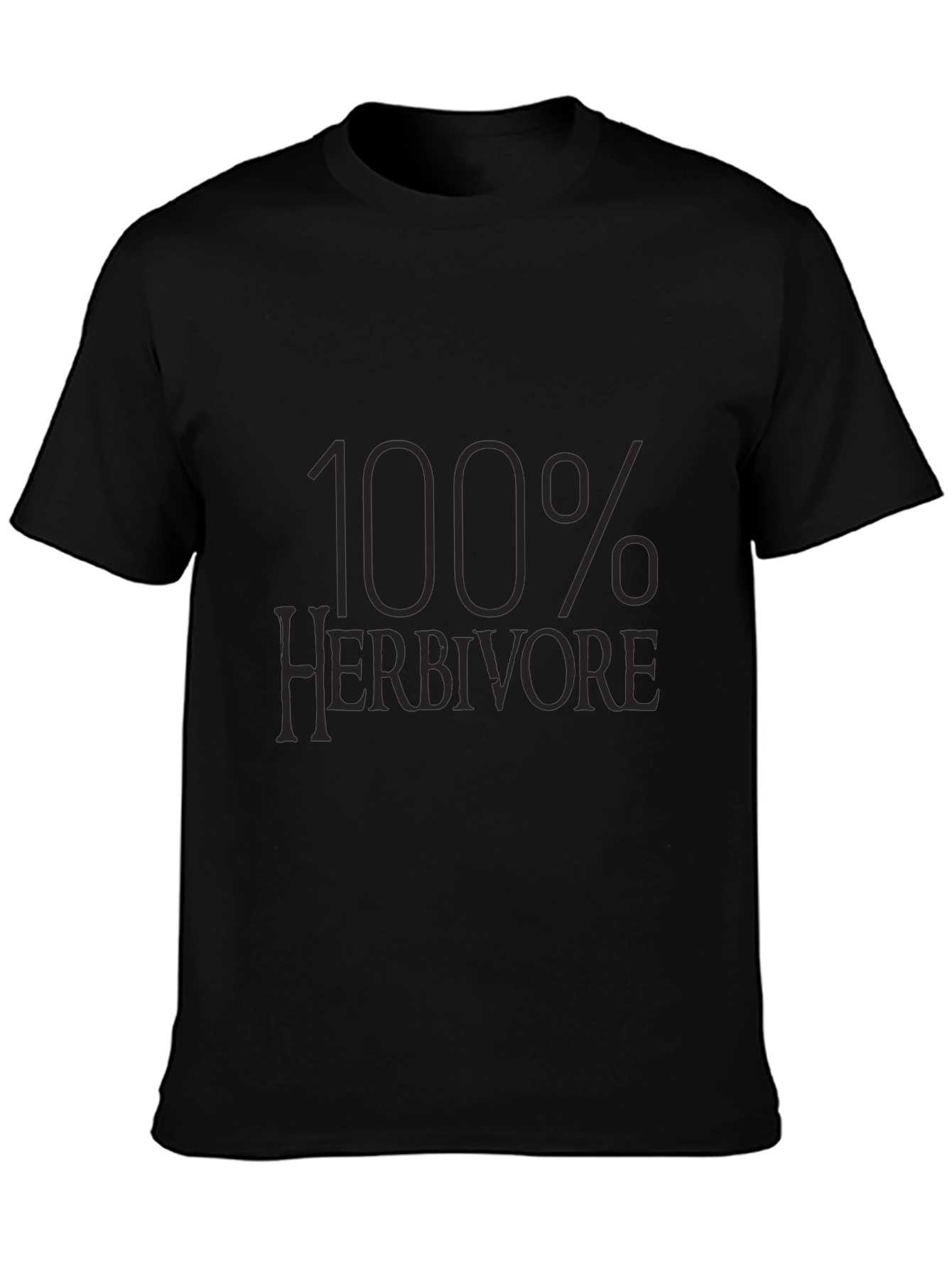 100% Herbivore Black Tee - Vegan Style